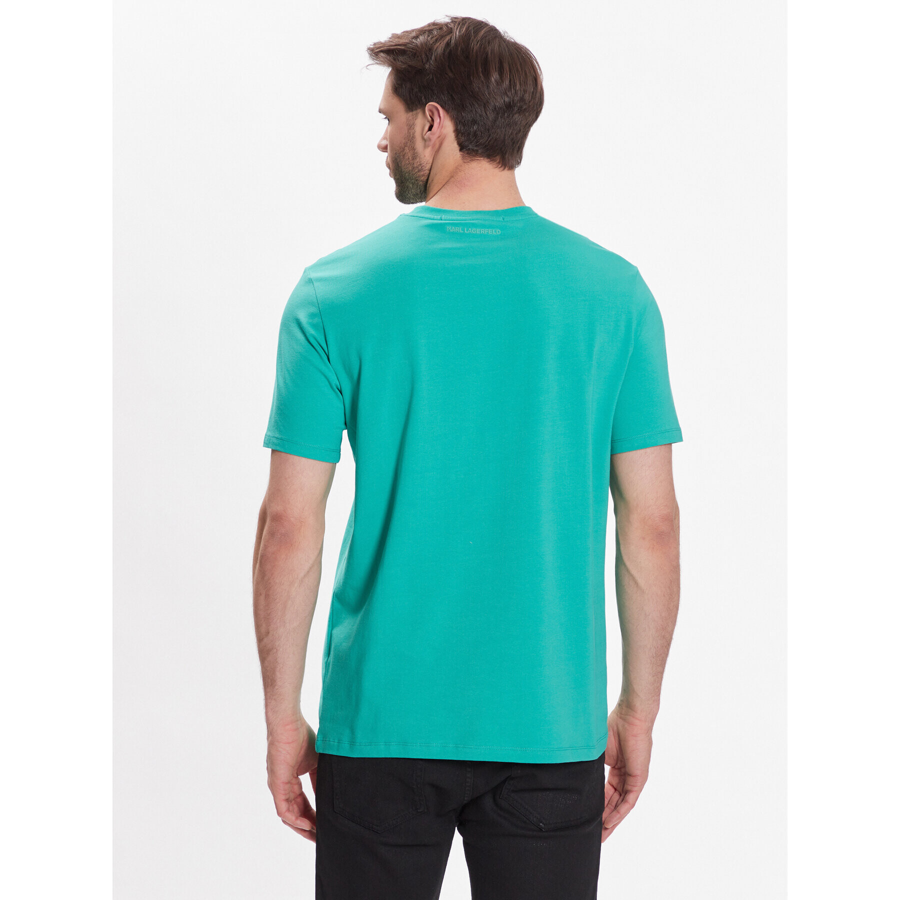 KARL LAGERFELD Tricou Crew Neck 755027 532221 Verde Regular Fit - Pled.ro