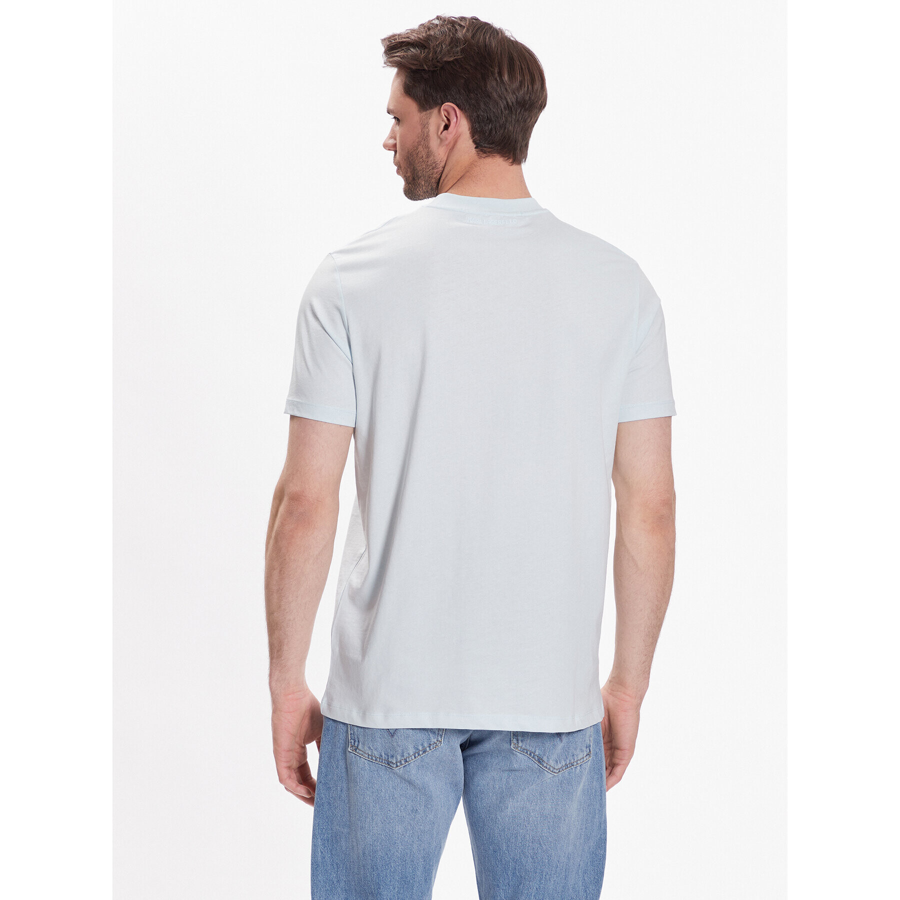 KARL LAGERFELD Tricou Crew Neck 755053 532224 Albastru Regular Fit - Pled.ro