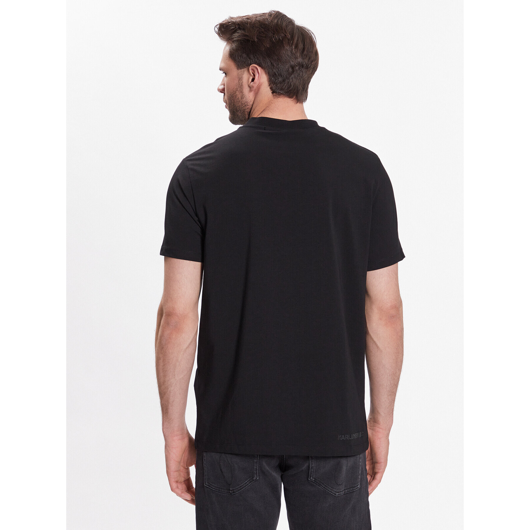 KARL LAGERFELD Tricou Crew Neck 755058 532221 Negru Regular Fit - Pled.ro