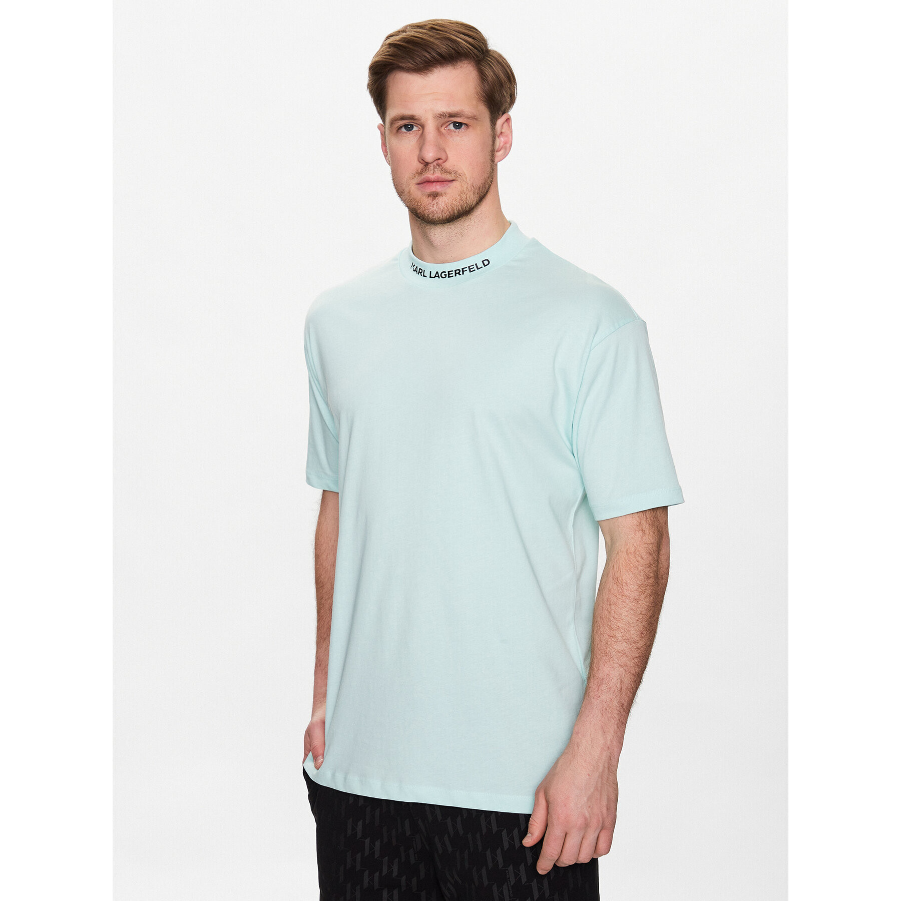 KARL LAGERFELD Tricou Crew Neck 755150 532224 Verde Regular Fit - Pled.ro