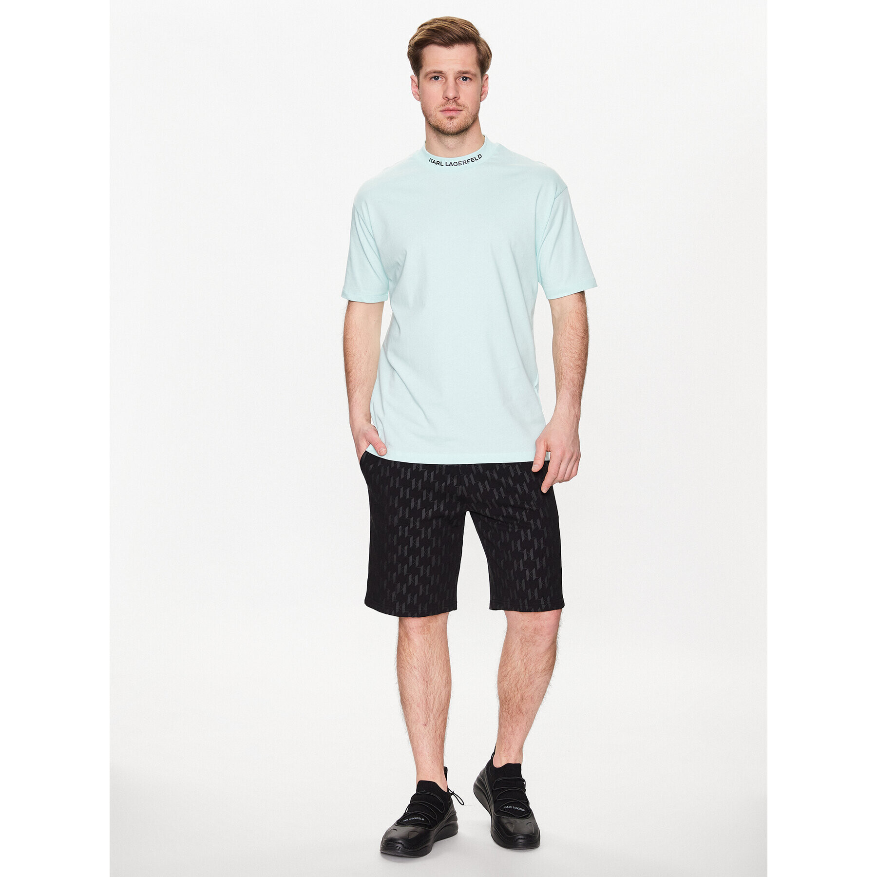 KARL LAGERFELD Tricou Crew Neck 755150 532224 Verde Regular Fit - Pled.ro