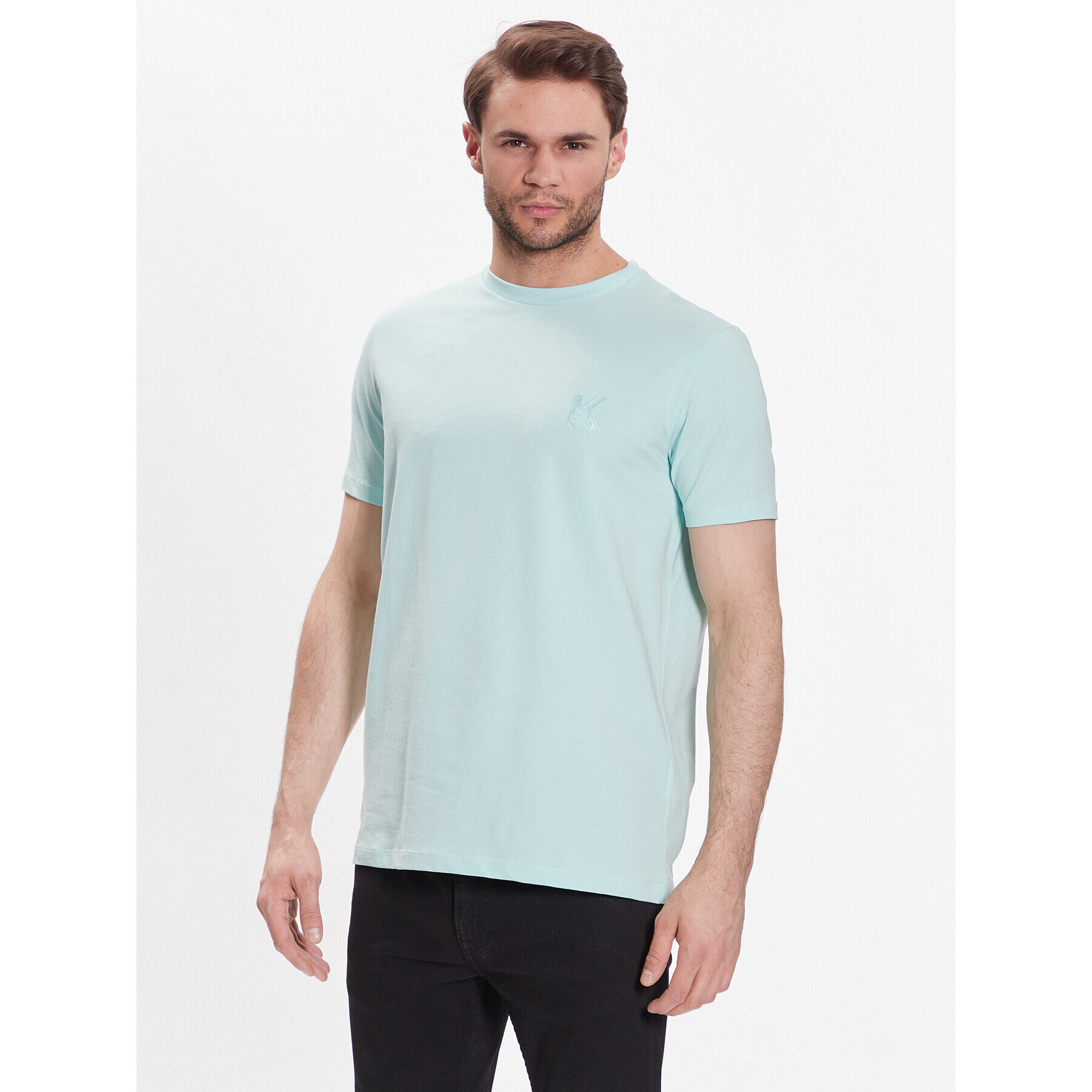 KARL LAGERFELD Tricou Crew Neck 755890 532221 Verde Regular Fit - Pled.ro