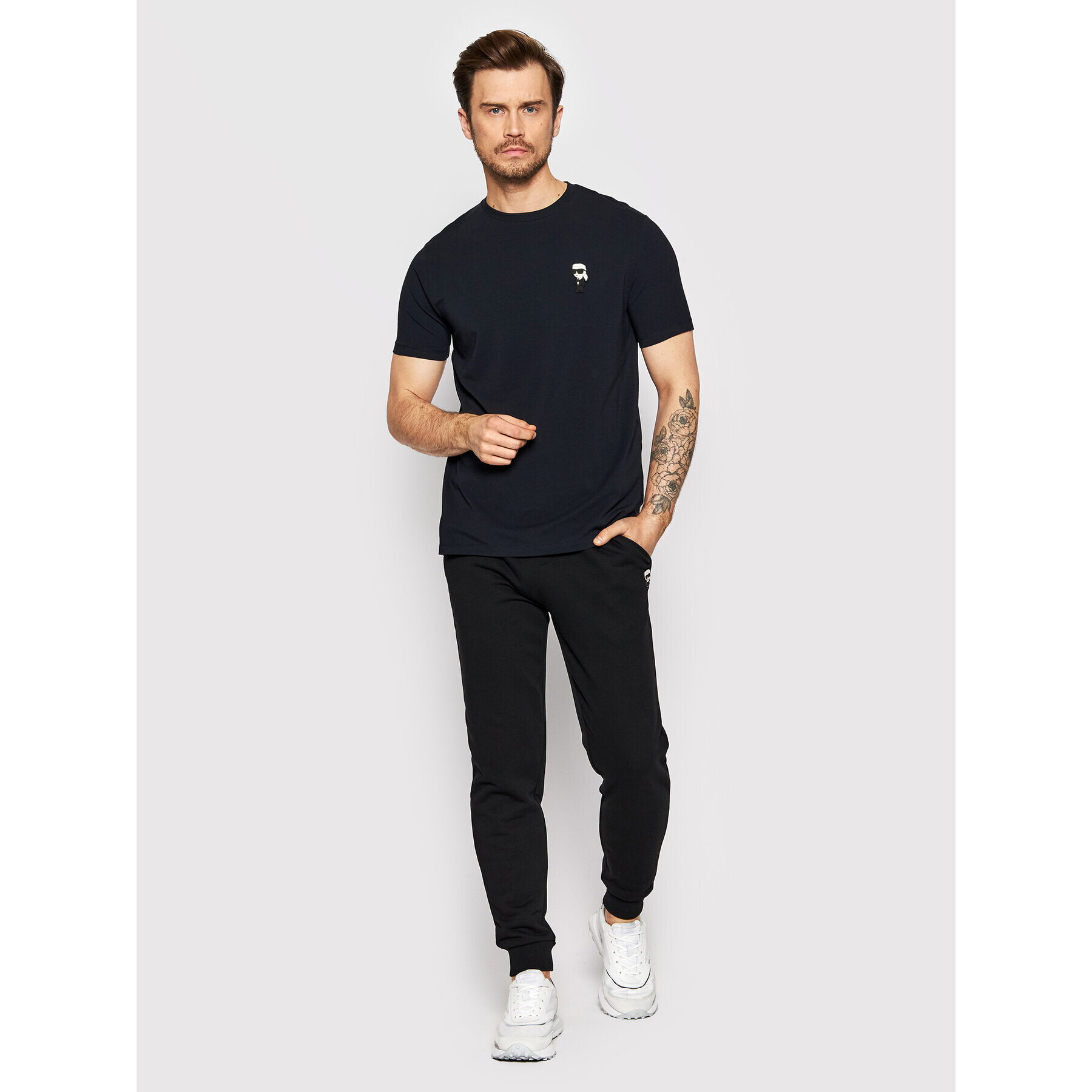 KARL LAGERFELD Tricou Crewneck 755027 500221 Bleumarin Regular Fit - Pled.ro