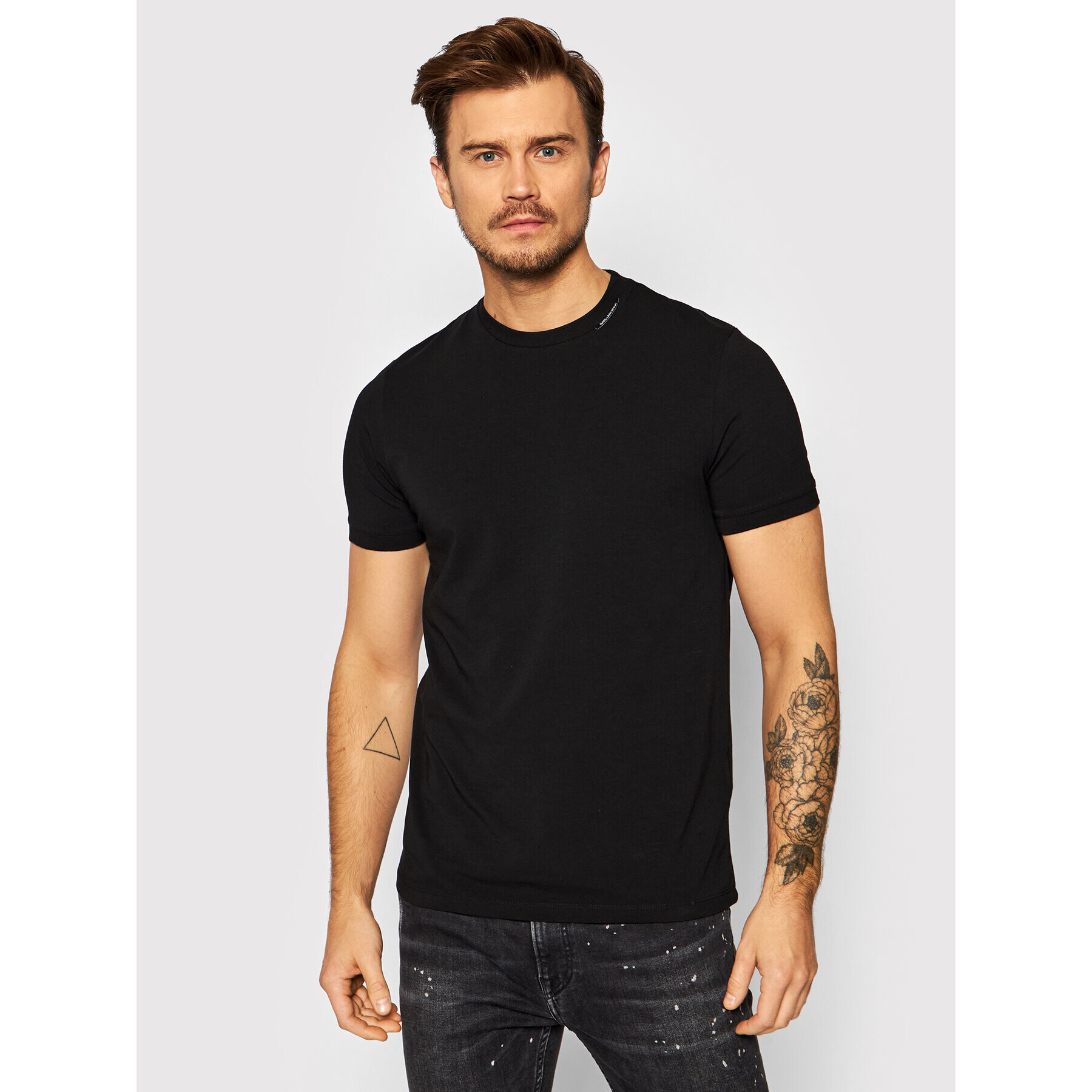 KARL LAGERFELD Tricou Crewneck 755033 512221 Negru Regular Fit - Pled.ro