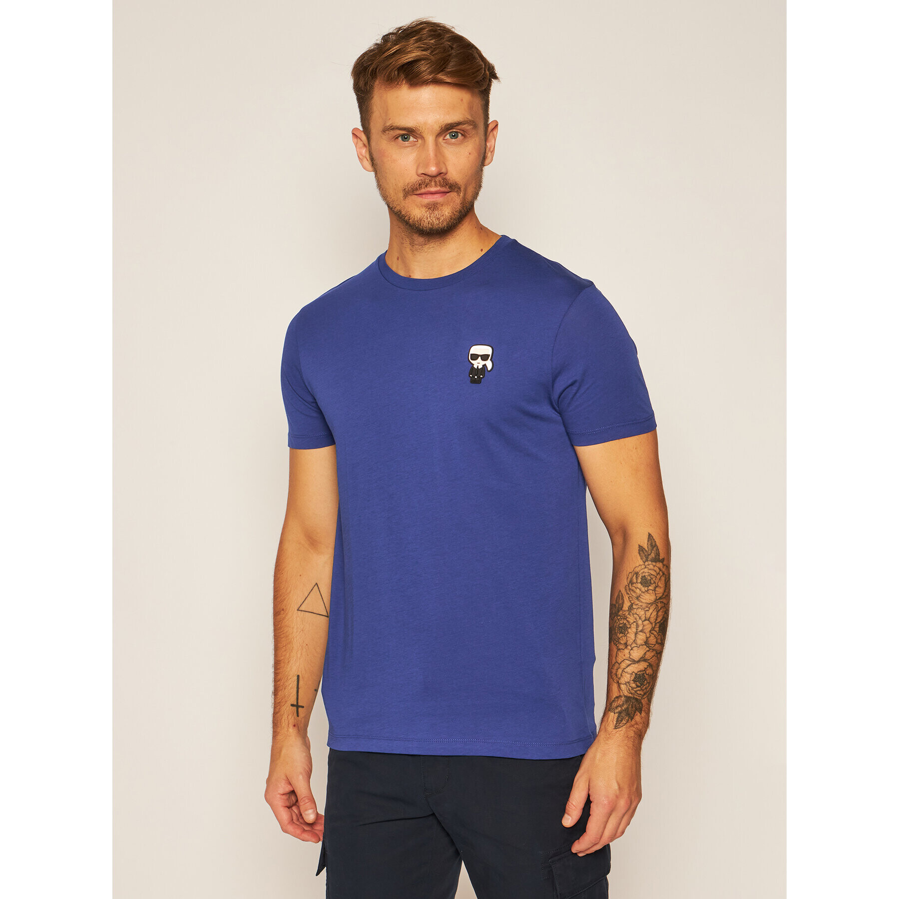 KARL LAGERFELD Tricou Crewneck 755055 Bleumarin Regular Fit - Pled.ro