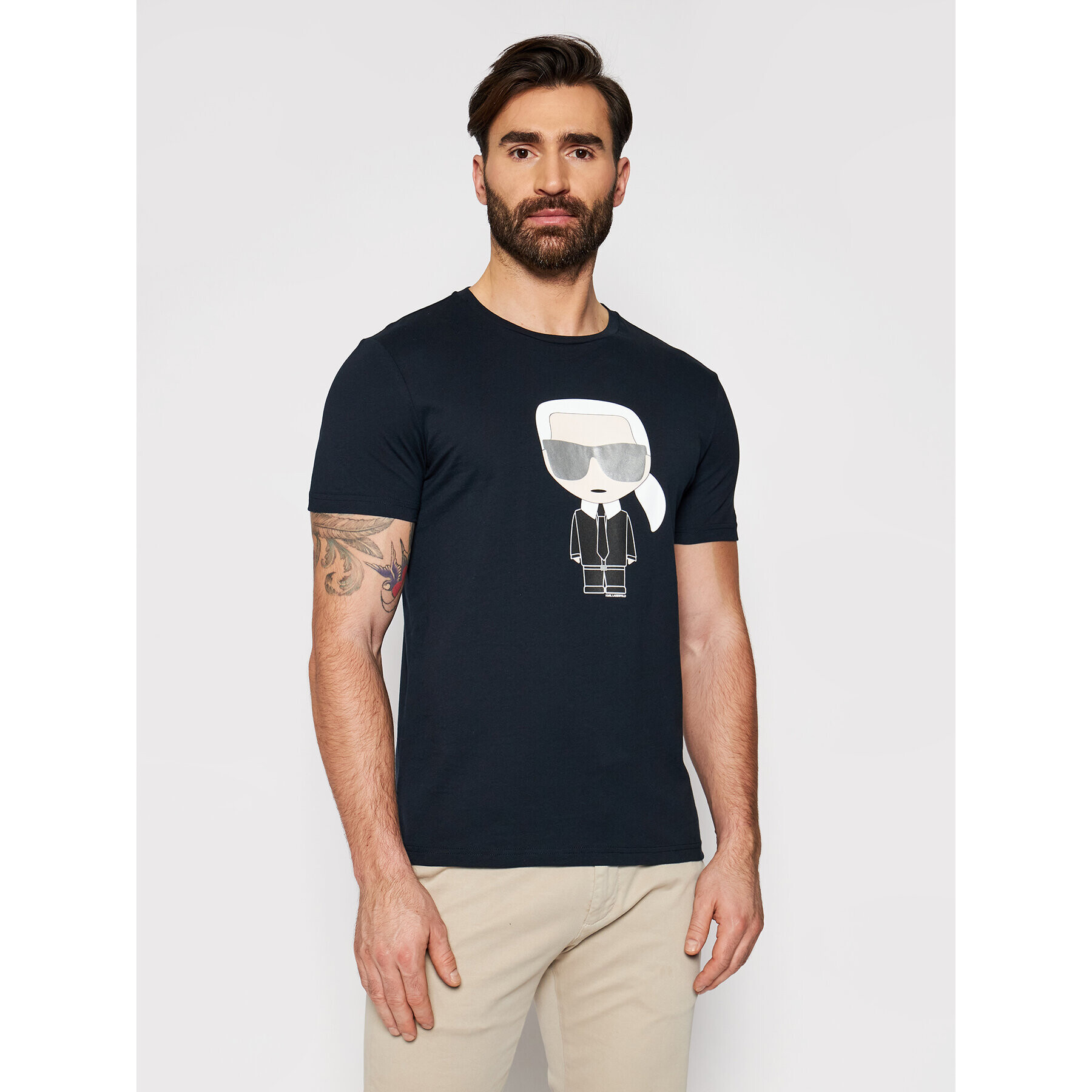 KARL LAGERFELD Tricou Crewneck 755061 511251 Bleumarin Regular Fit - Pled.ro