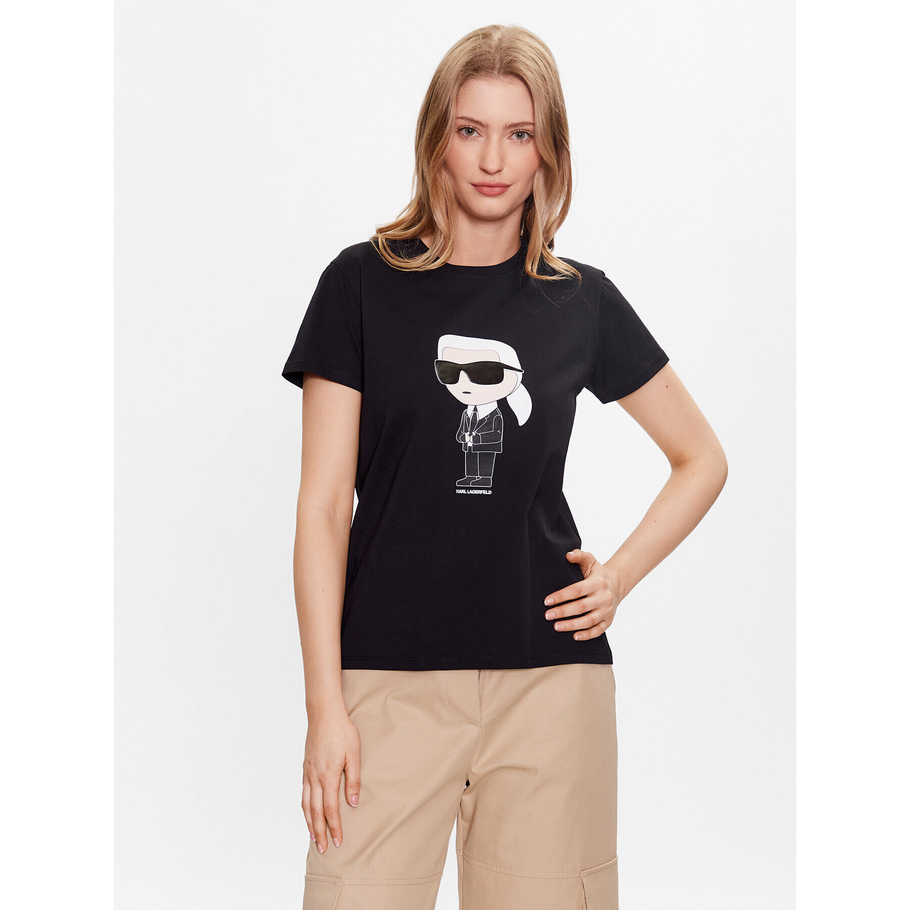 KARL LAGERFELD Tricou Ikonik 2.0 230W1700 Negru Regular Fit - Pled.ro