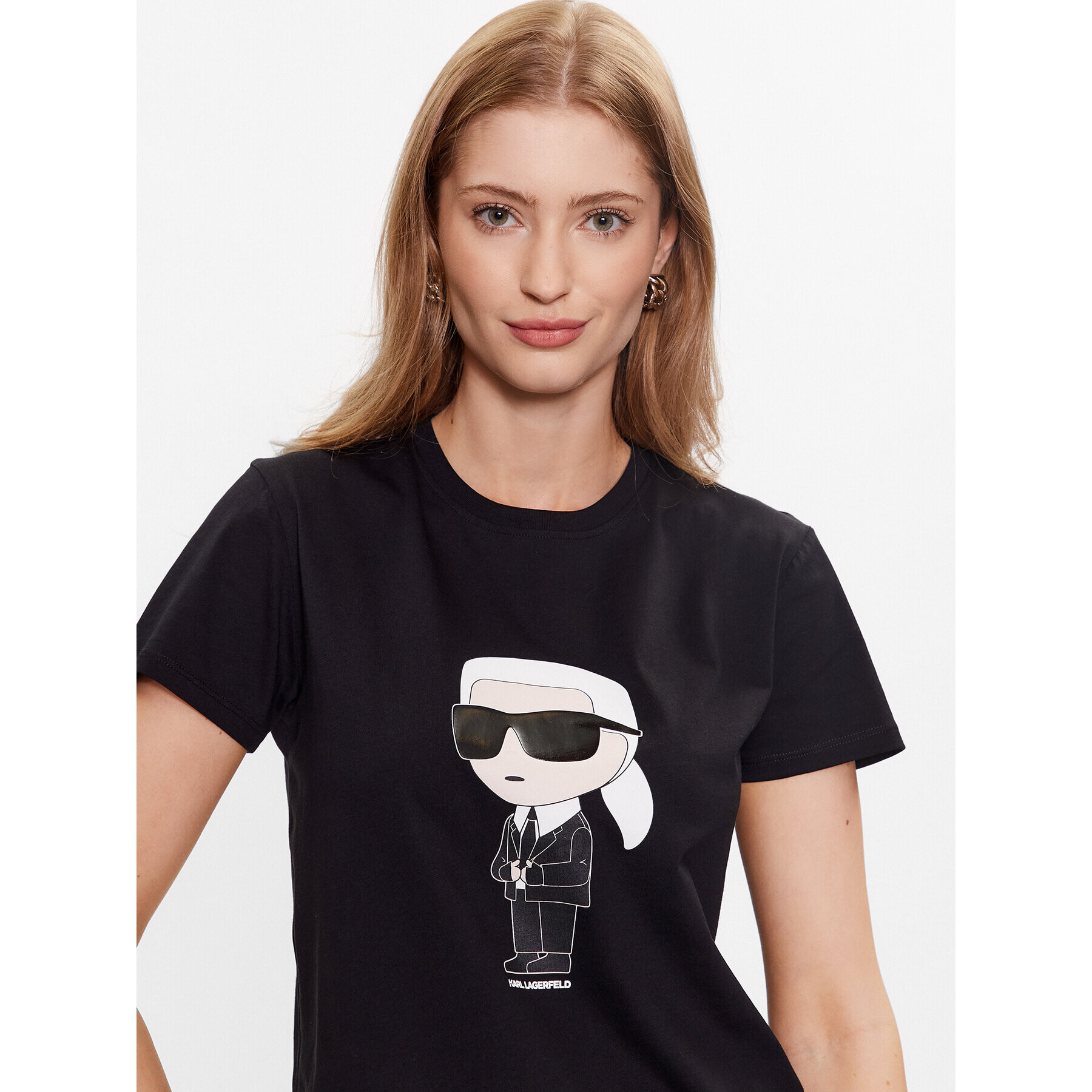 KARL LAGERFELD Tricou Ikonik 2.0 230W1700 Negru Regular Fit - Pled.ro