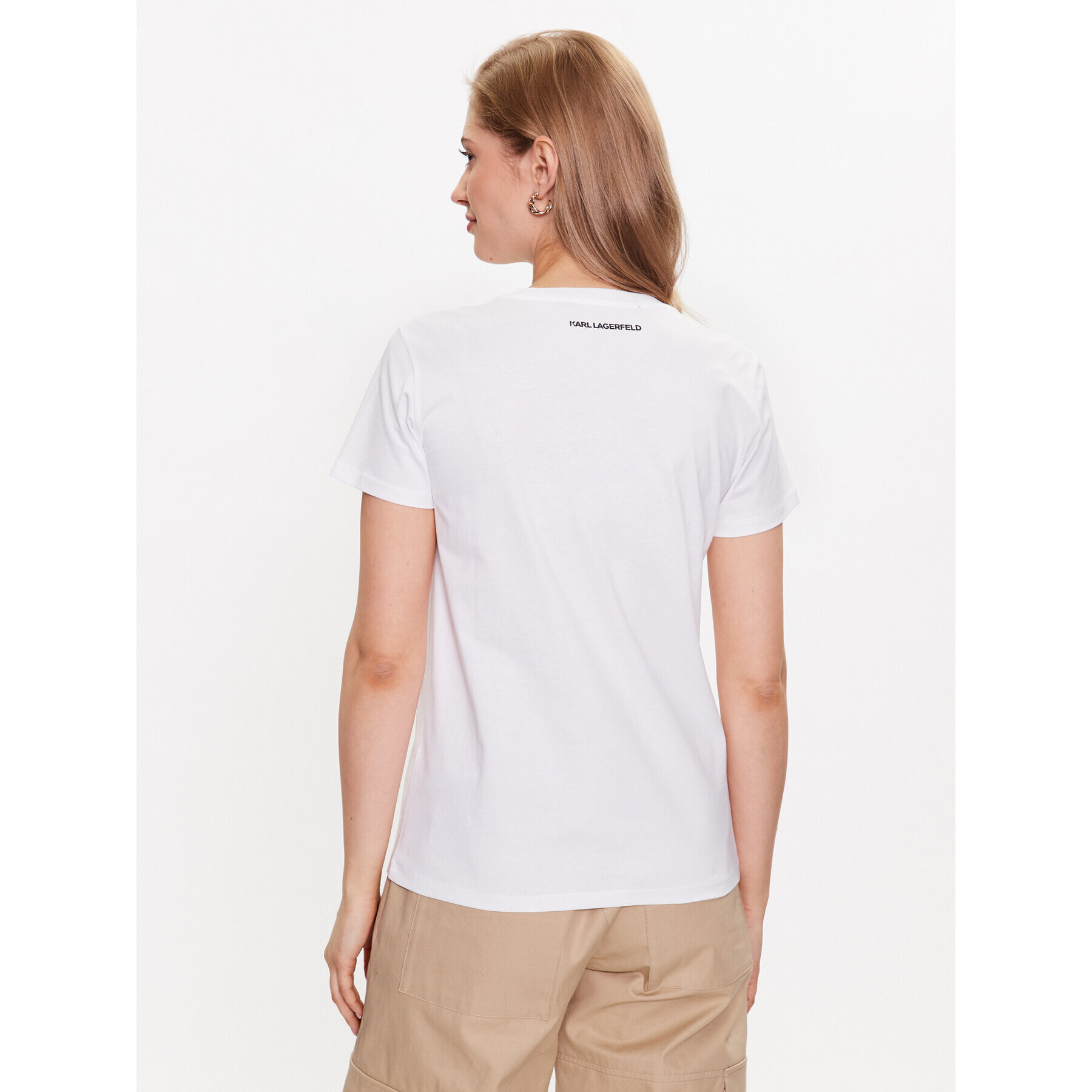 KARL LAGERFELD Tricou Ikonik 2.0 230W1704 Alb Regular Fit - Pled.ro