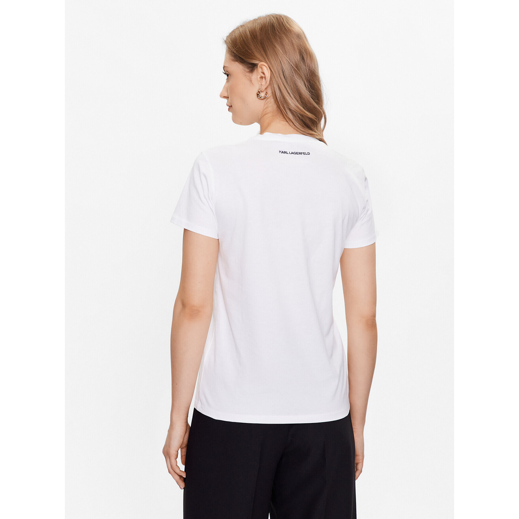 KARL LAGERFELD Tricou Ikonik 2.0 Choupette 230W1703 Alb Regular Fit - Pled.ro