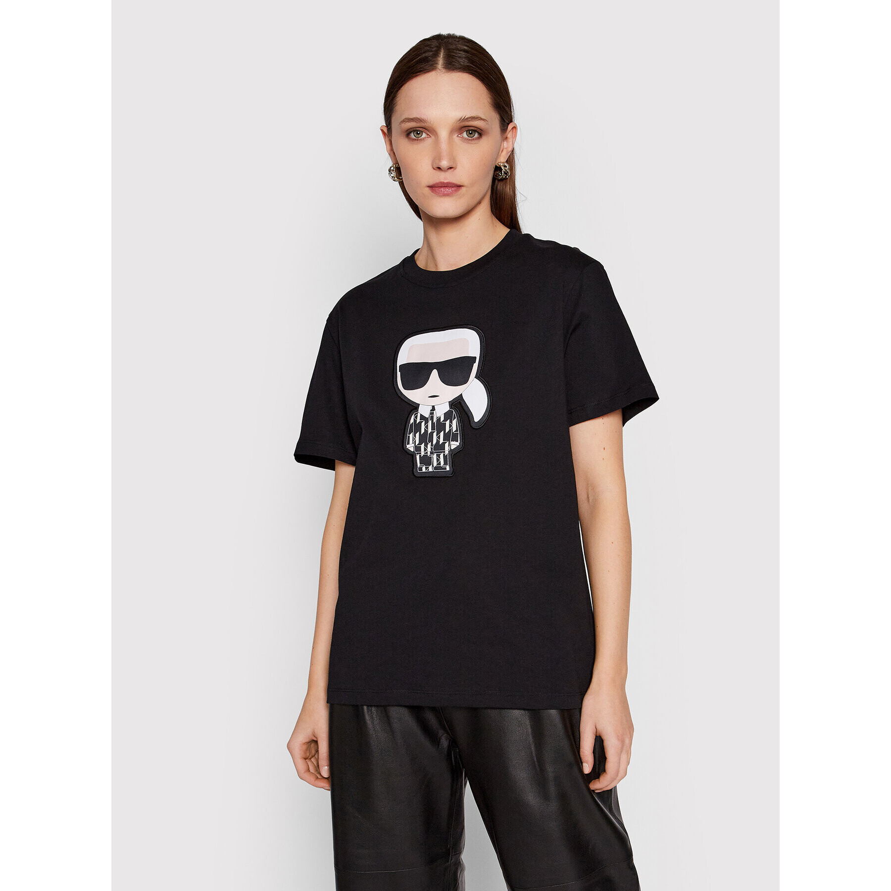 KARL LAGERFELD Tricou Ikonik 220W1785 Negru Relaxed Fit - Pled.ro