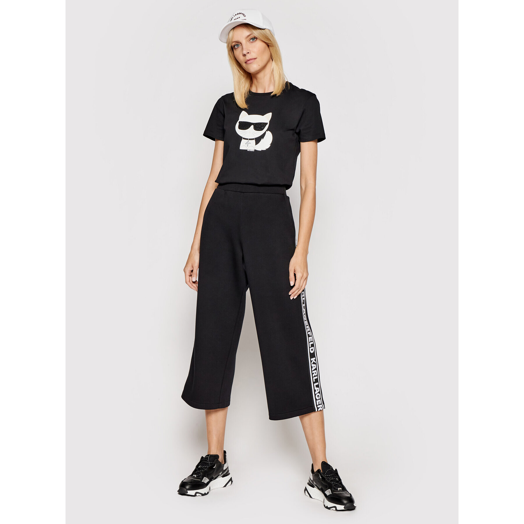 KARL LAGERFELD Tricou Ikonik Choupette 210W1723 Negru Regular Fit - Pled.ro