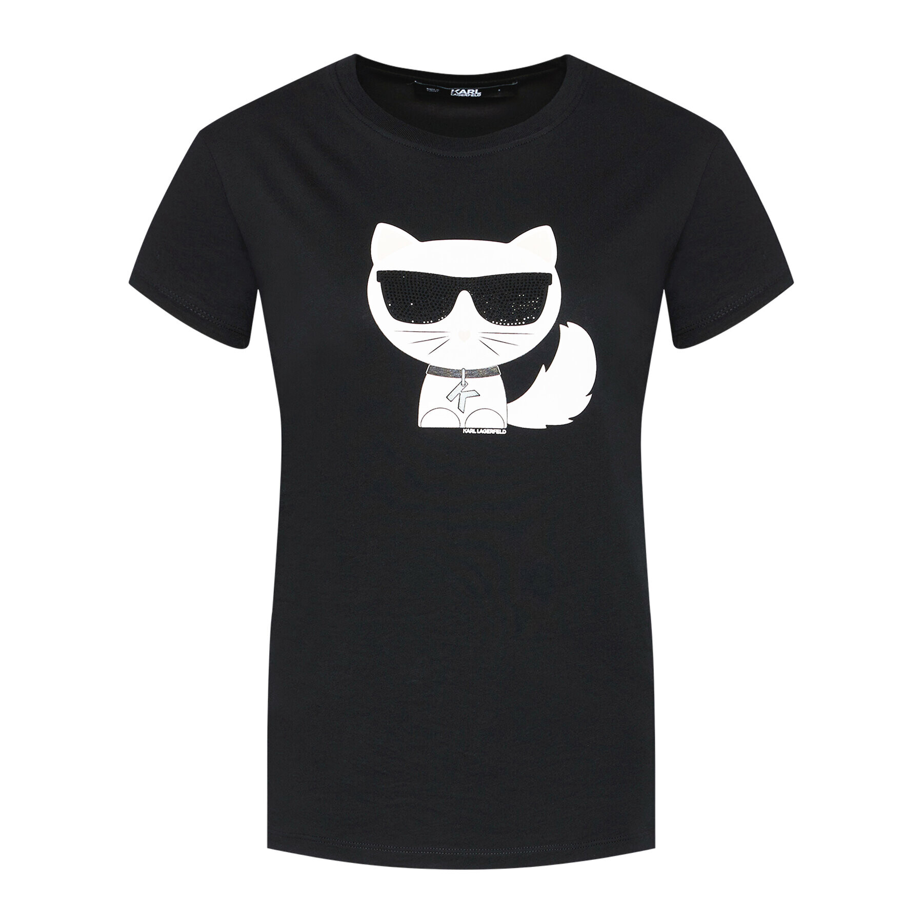 KARL LAGERFELD Tricou Ikonik Choupette 210W1723 Negru Regular Fit - Pled.ro