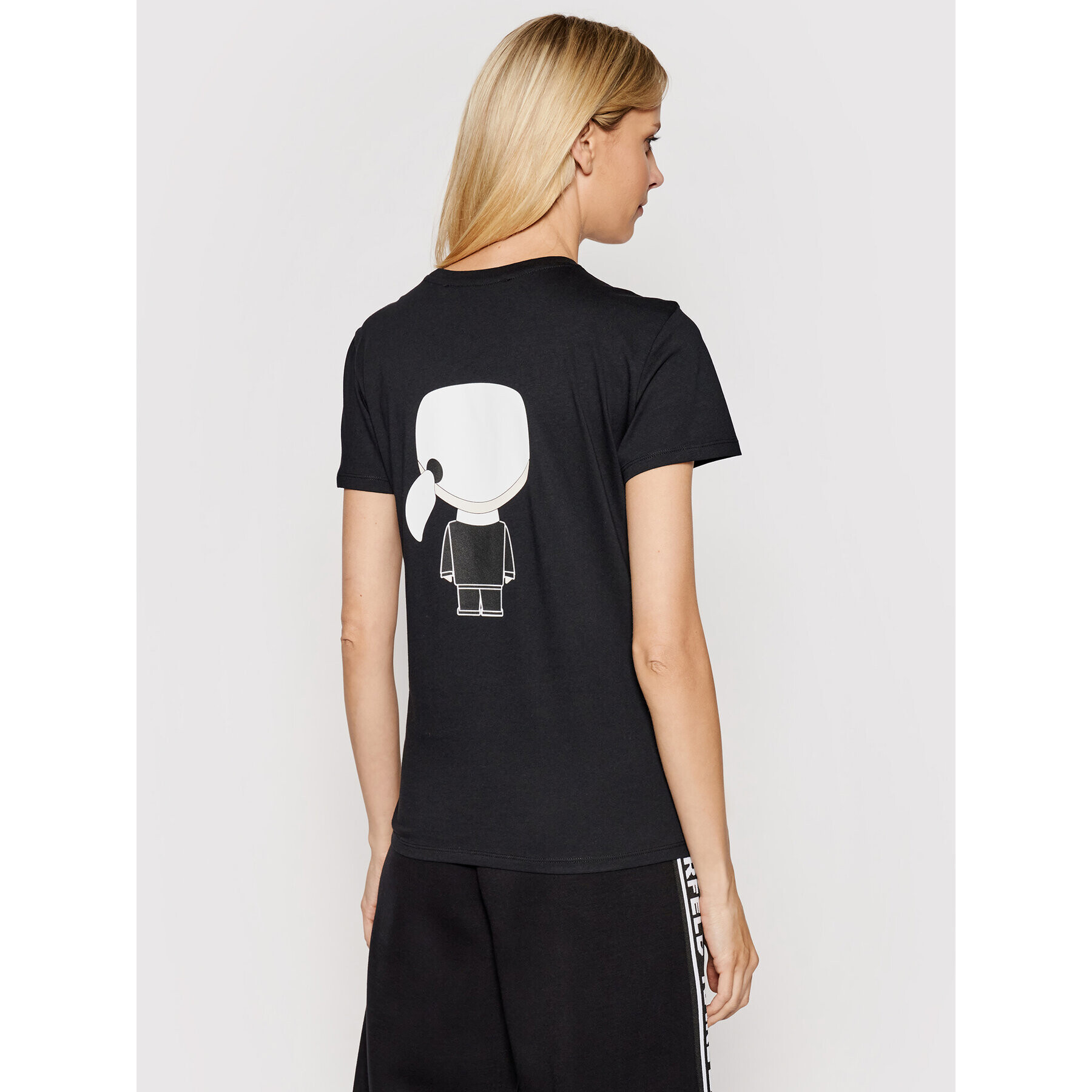 KARL LAGERFELD Tricou Ikonik Karl 210W1721 Negru Regular Fit - Pled.ro