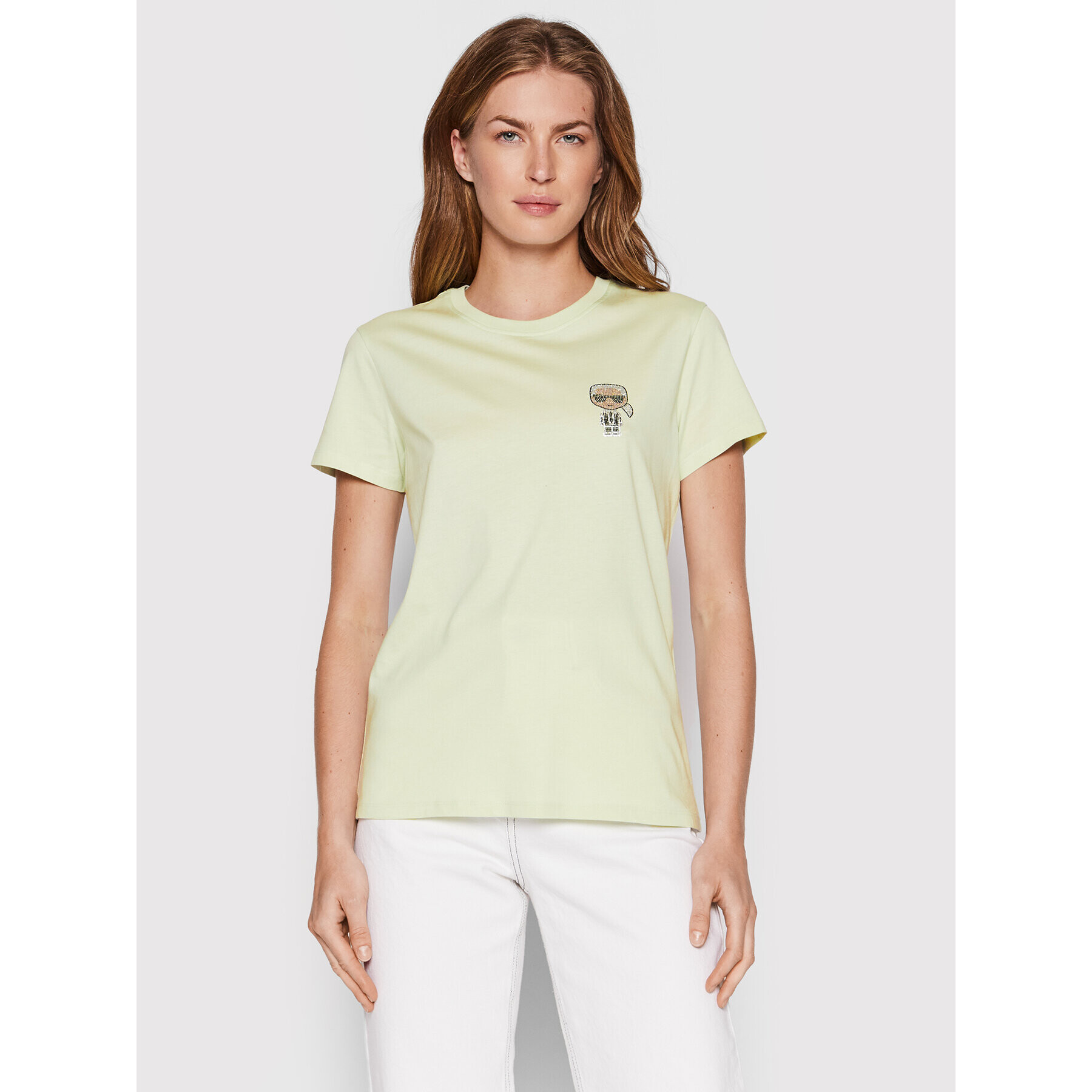 KARL LAGERFELD Tricou Ikonik Mini 216W1731 Verde Regular Fit - Pled.ro