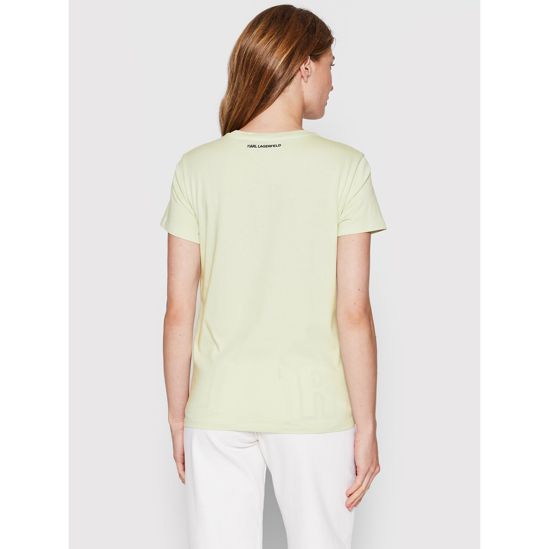 KARL LAGERFELD Tricou Ikonik Mini 216W1731 Verde Regular Fit - Pled.ro