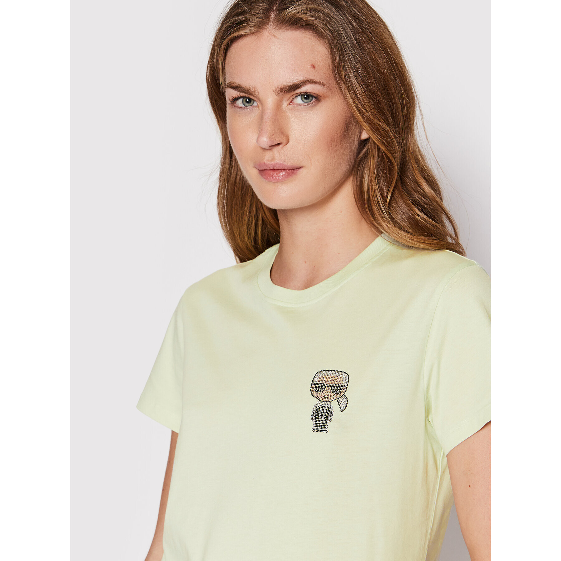 KARL LAGERFELD Tricou Ikonik Mini 216W1731 Verde Regular Fit - Pled.ro