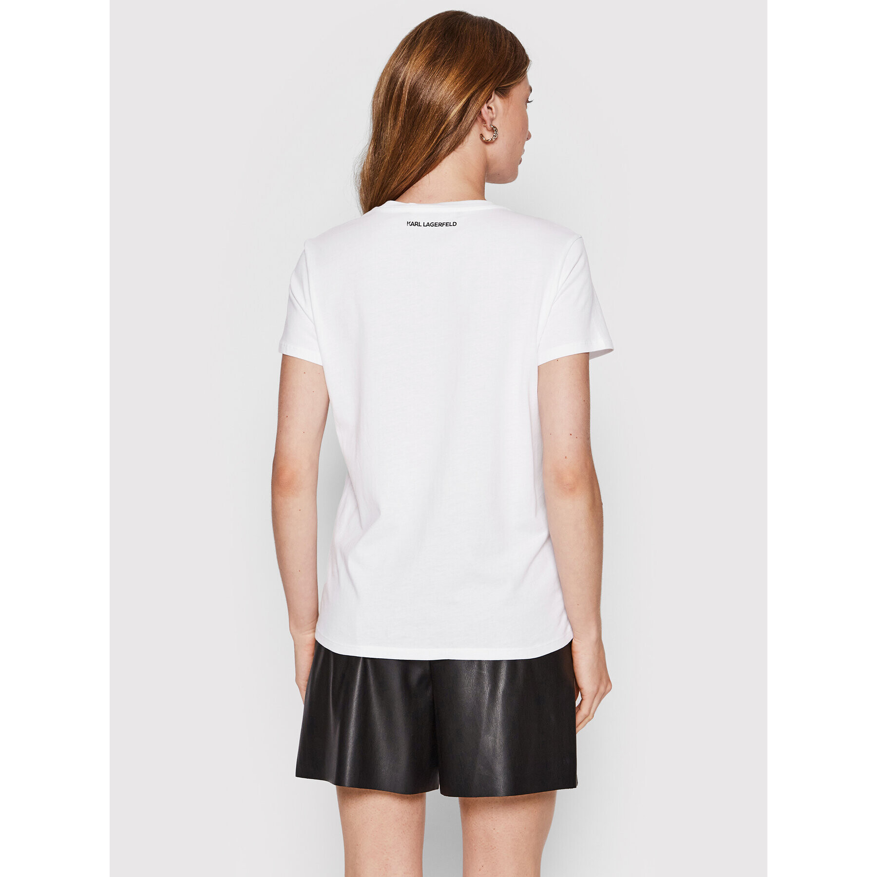 KARL LAGERFELD Tricou Jelly Logo 221W1702 Alb Regular Fit - Pled.ro