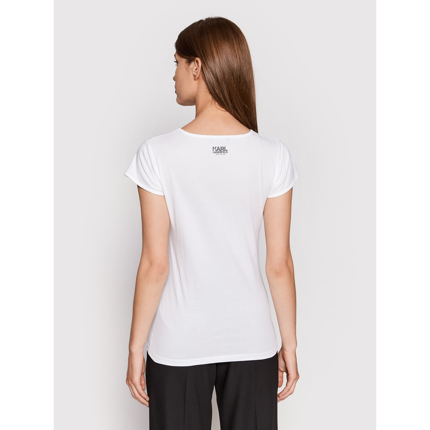 KARL LAGERFELD Tricou KL22WTS01 Alb Regular Fit - Pled.ro