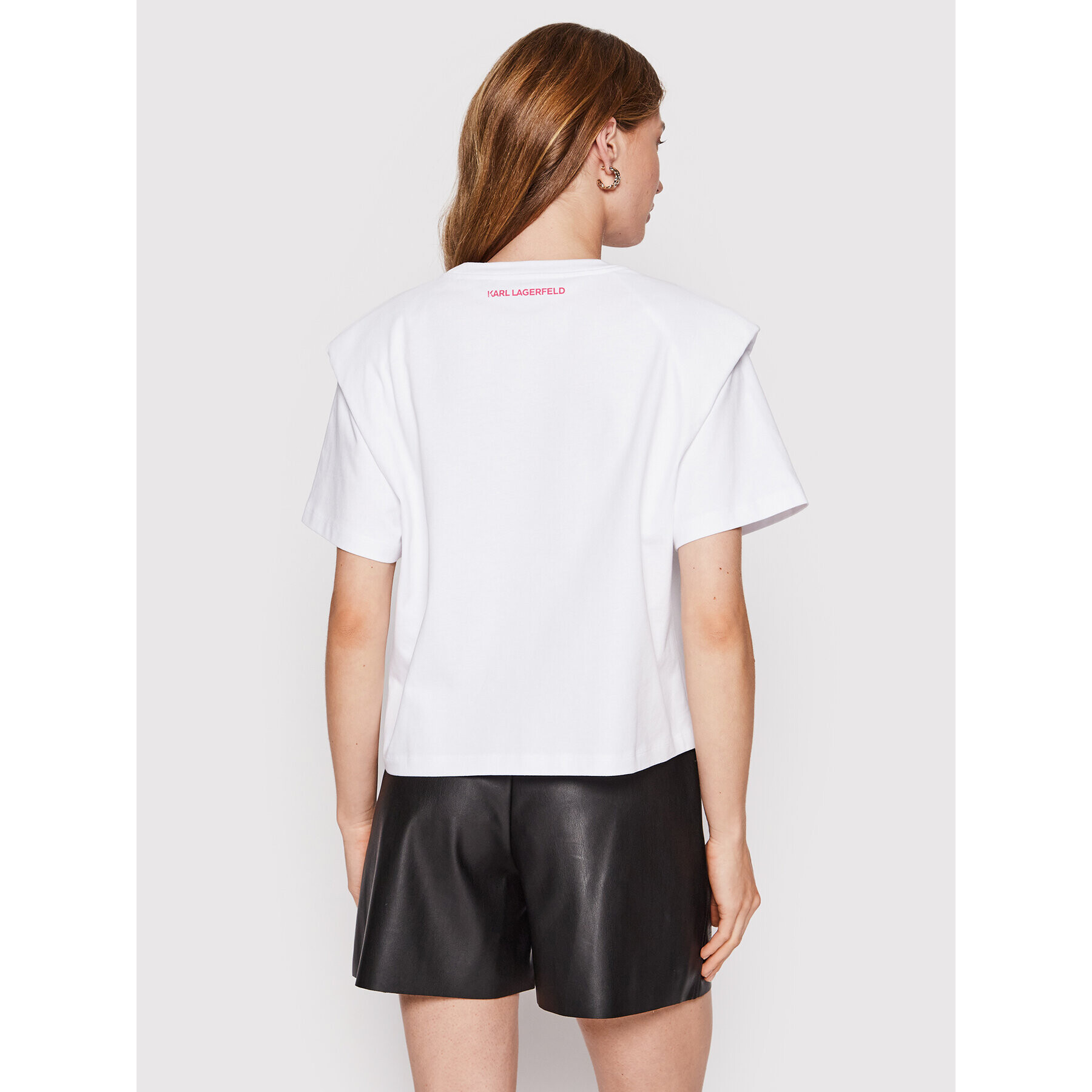 KARL LAGERFELD Tricou Logo 221W1717 Alb Relaxed Fit - Pled.ro