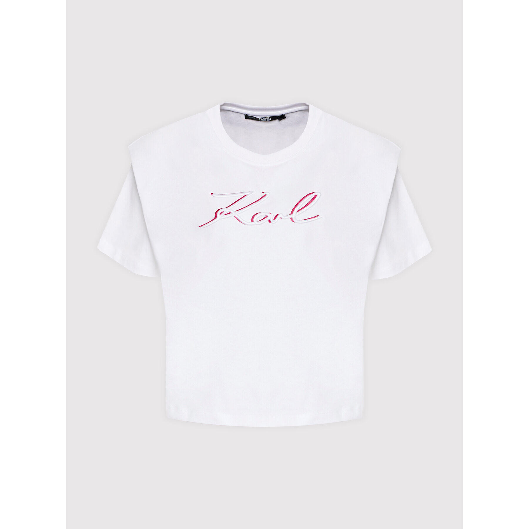 KARL LAGERFELD Tricou Logo 221W1717 Alb Relaxed Fit - Pled.ro