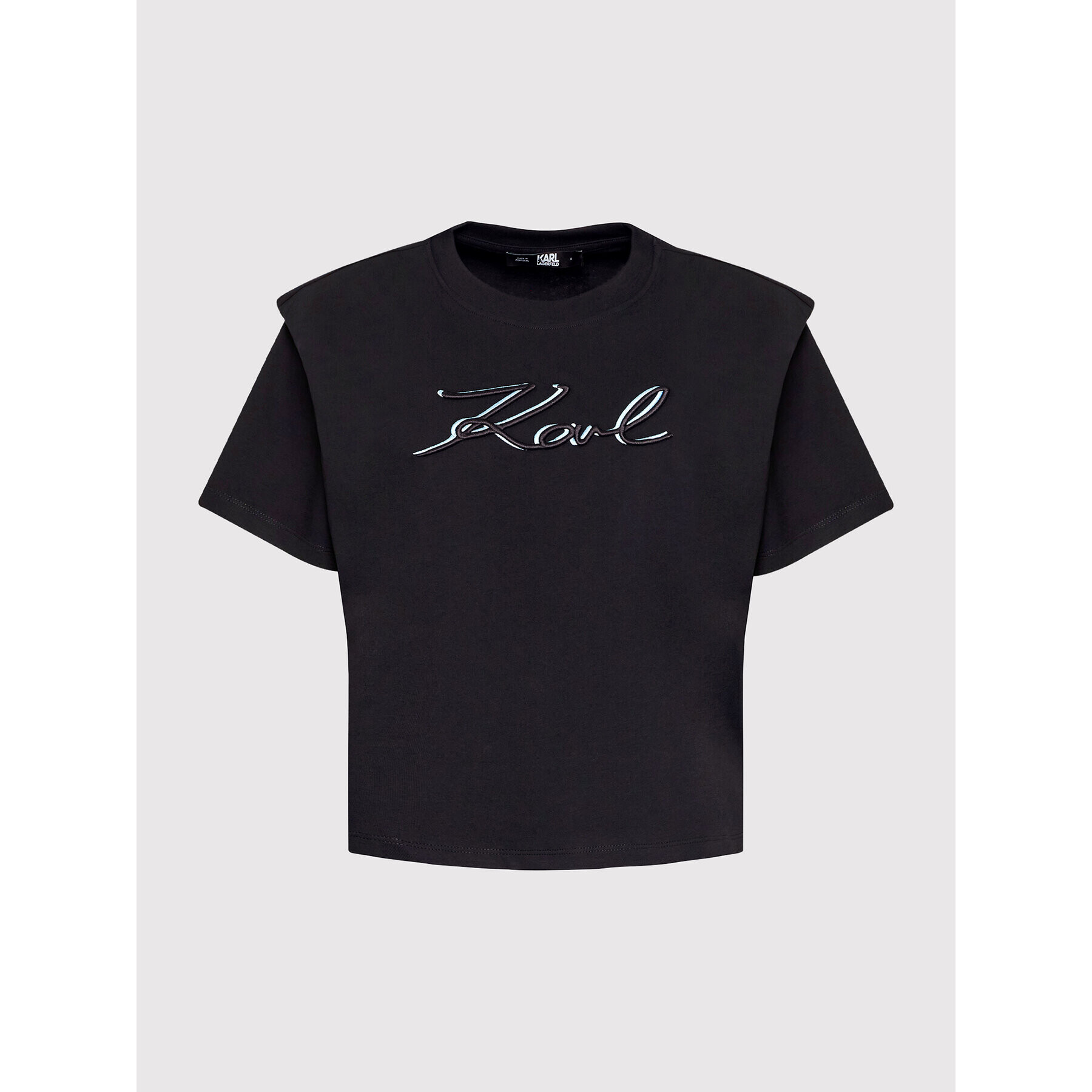 KARL LAGERFELD Tricou Logo 221W1717 Negru Relaxed Fit - Pled.ro