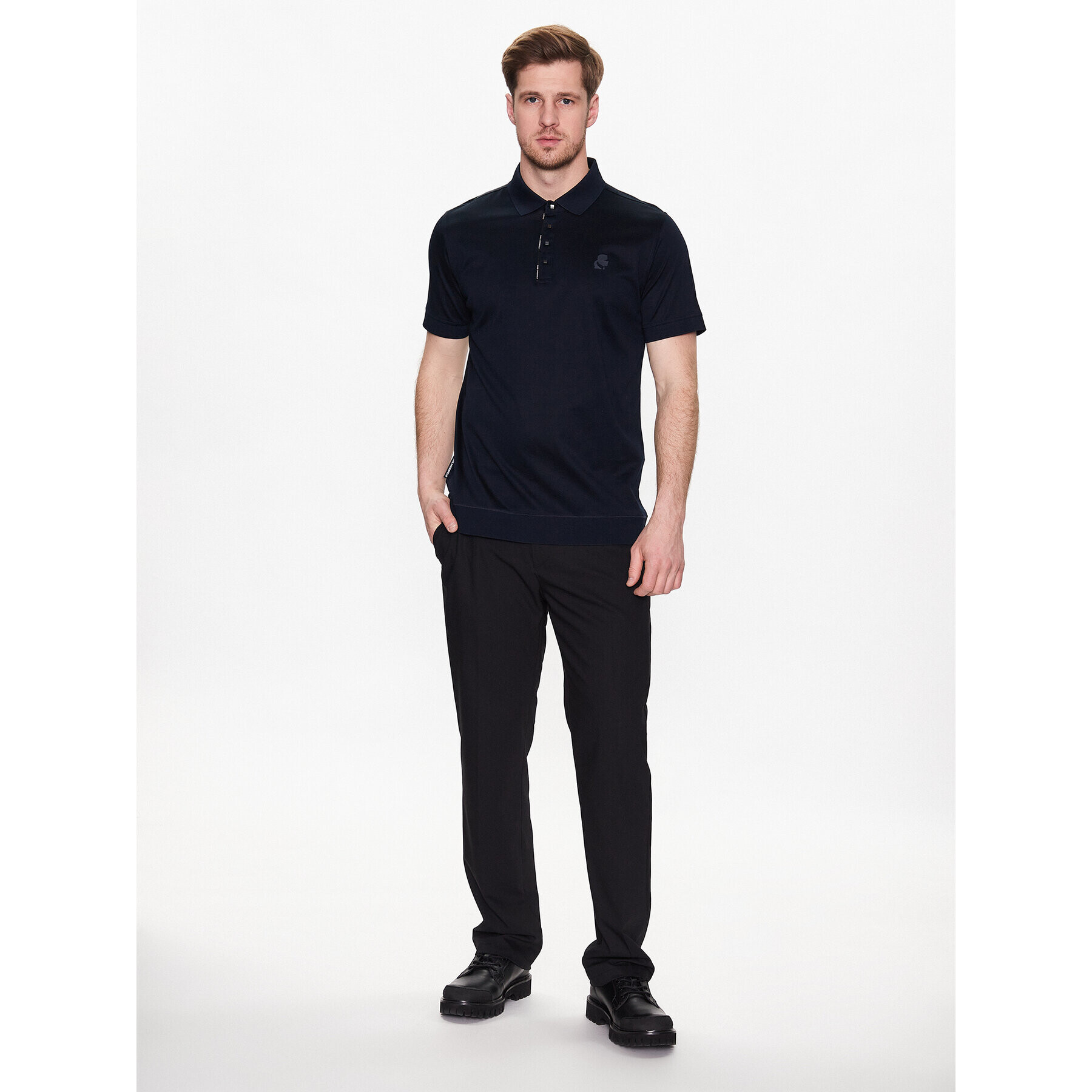 KARL LAGERFELD Tricou polo 7345001 52200 Bleumarin Regular Fit - Pled.ro