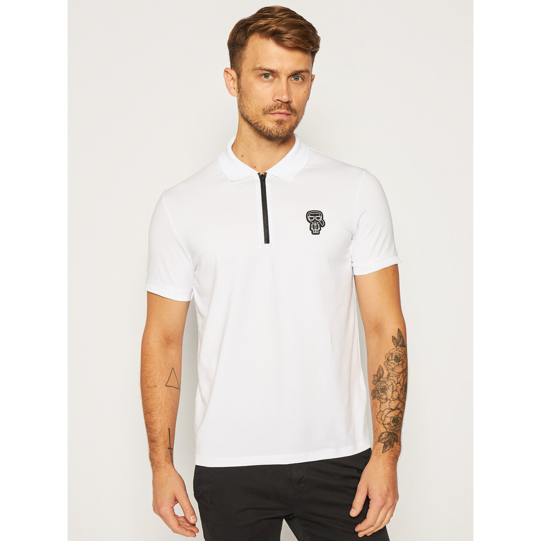 KARL LAGERFELD Tricou polo 745 080 502 221 Alb Regular Fit - Pled.ro