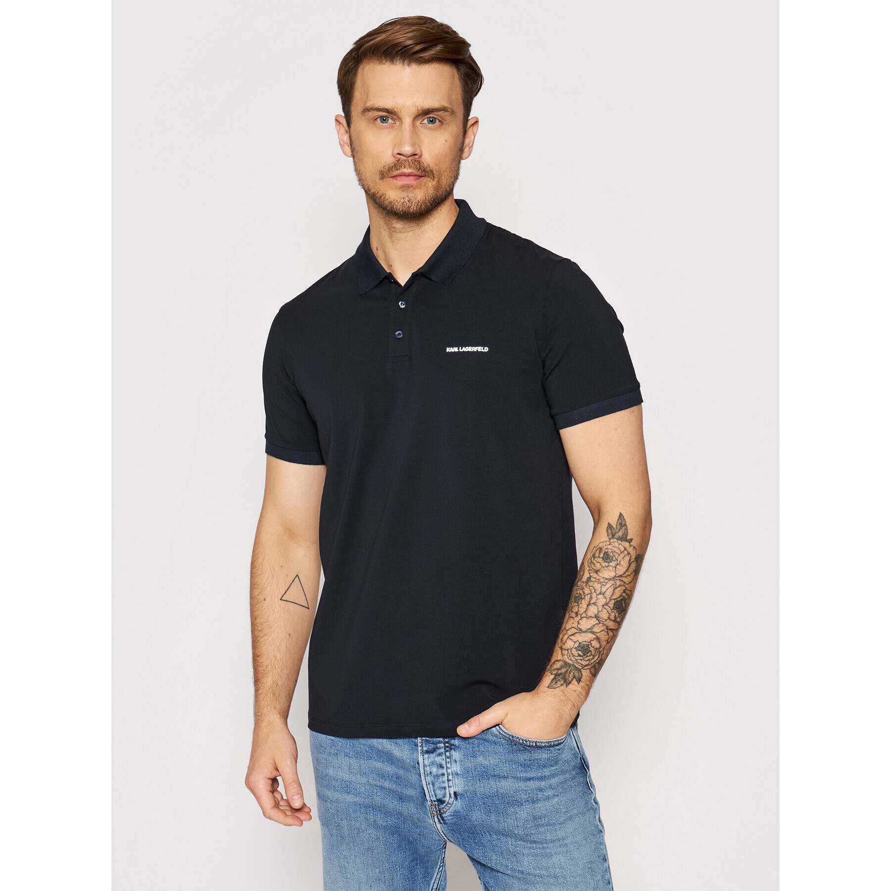 KARL LAGERFELD Tricou polo 745015 511221 Bleumarin Regular Fit - Pled.ro