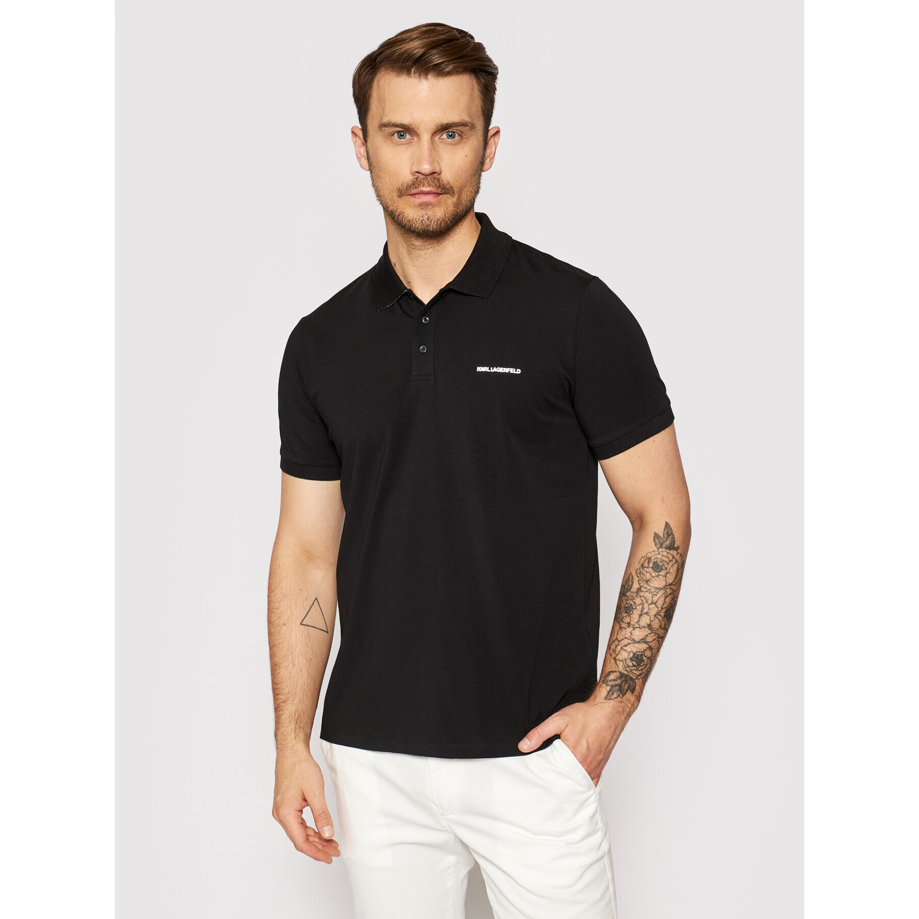 KARL LAGERFELD Tricou polo 745015 511221 Negru Regular Fit - Pled.ro