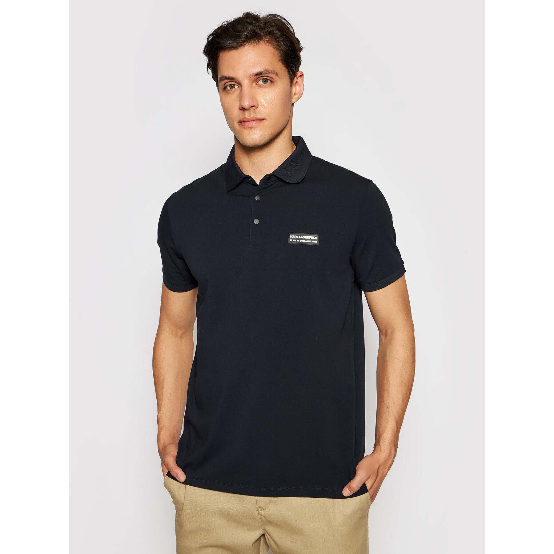 KARL LAGERFELD Tricou polo 745016 511221 Bleumarin Regular Fit - Pled.ro