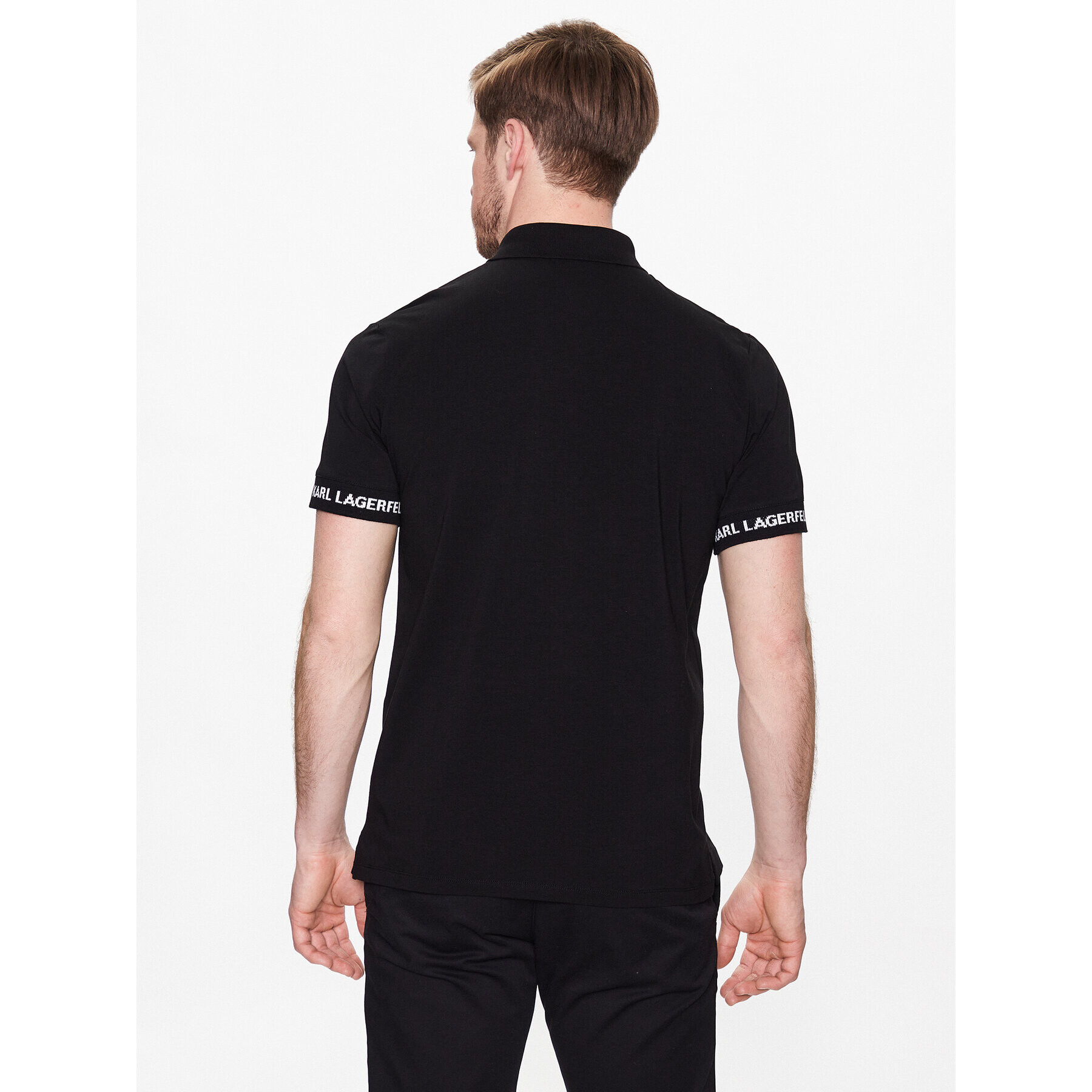 KARL LAGERFELD Tricou polo 745018 532221 Negru Regular Fit - Pled.ro