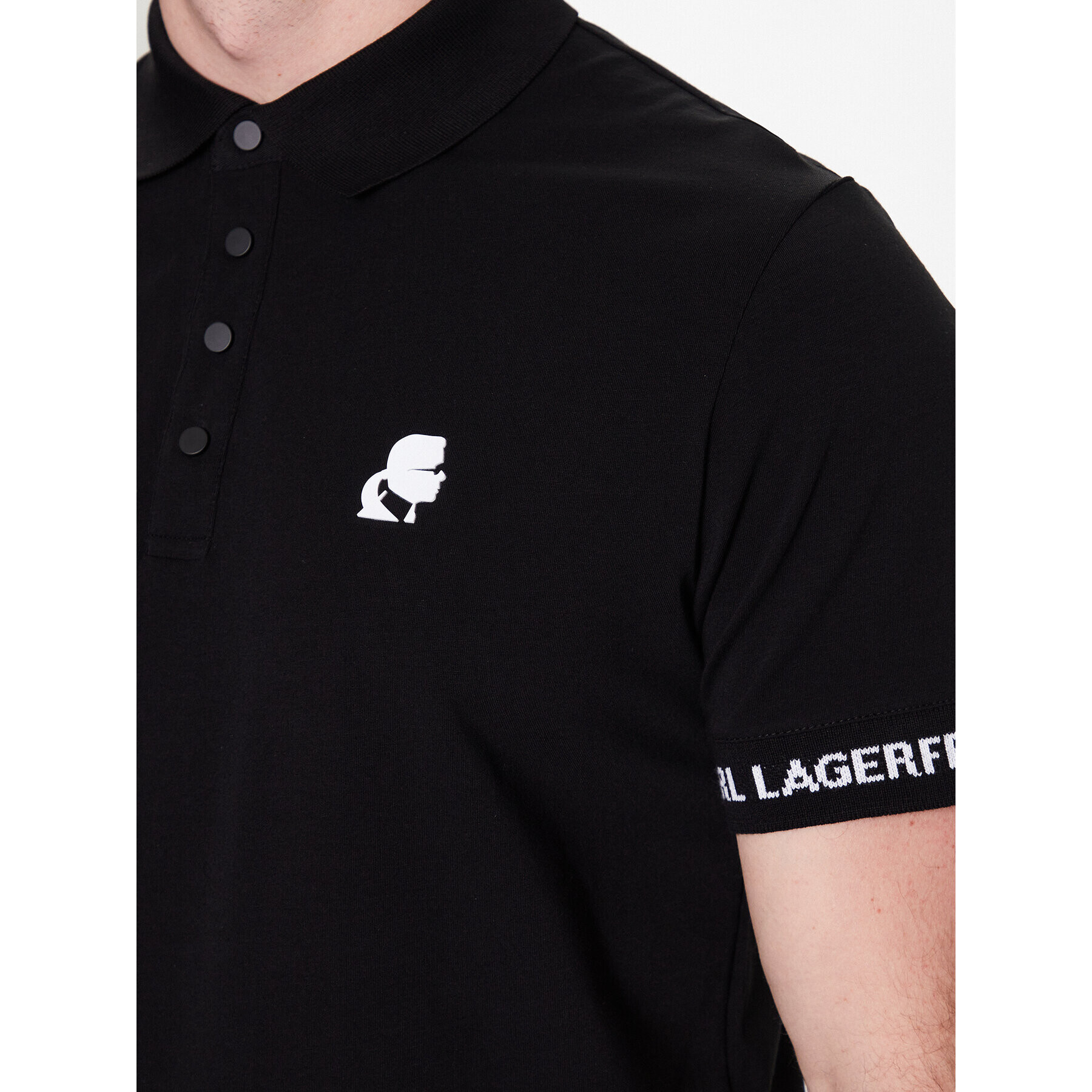 KARL LAGERFELD Tricou polo 745018 532221 Negru Regular Fit - Pled.ro