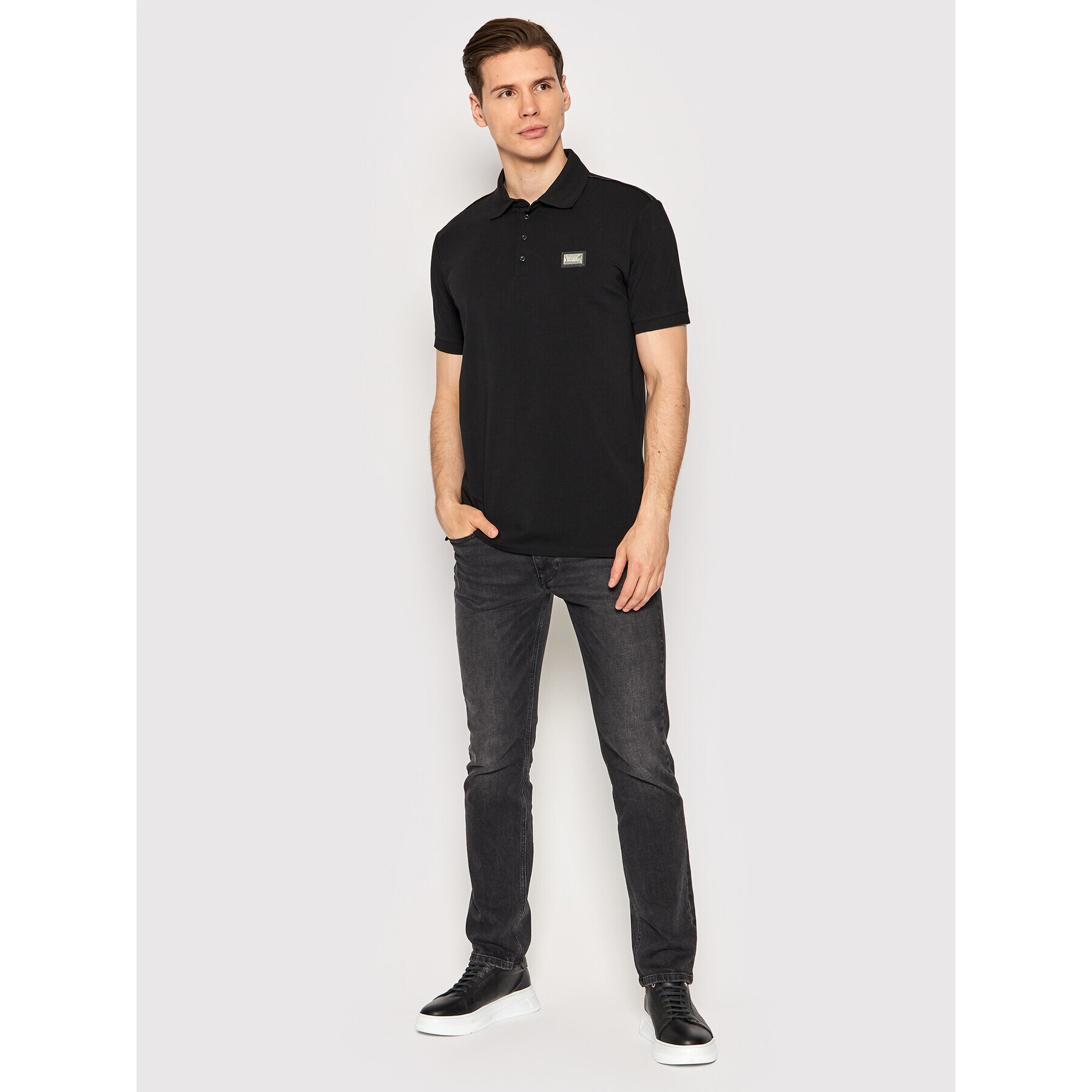 KARL LAGERFELD Tricou polo 745020 521221 Negru Regular Fit - Pled.ro