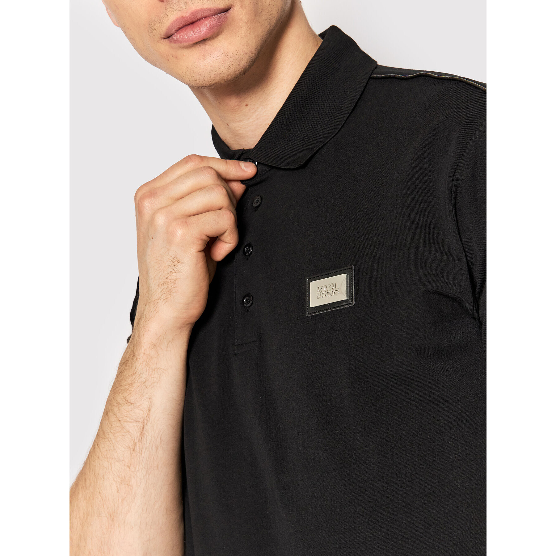 KARL LAGERFELD Tricou polo 745020 521221 Negru Regular Fit - Pled.ro