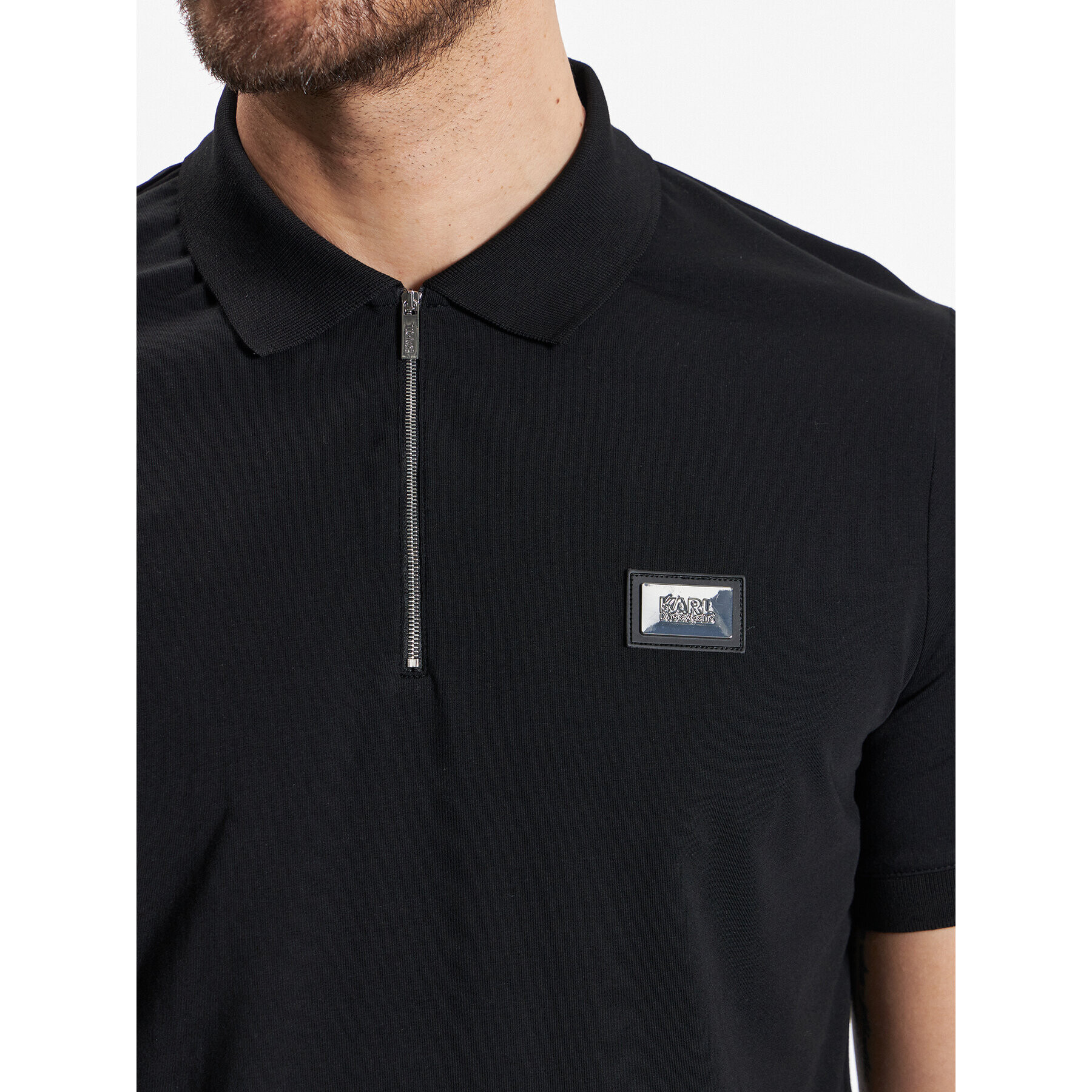 KARL LAGERFELD Tricou polo 745021 532221 Negru Regular Fit - Pled.ro