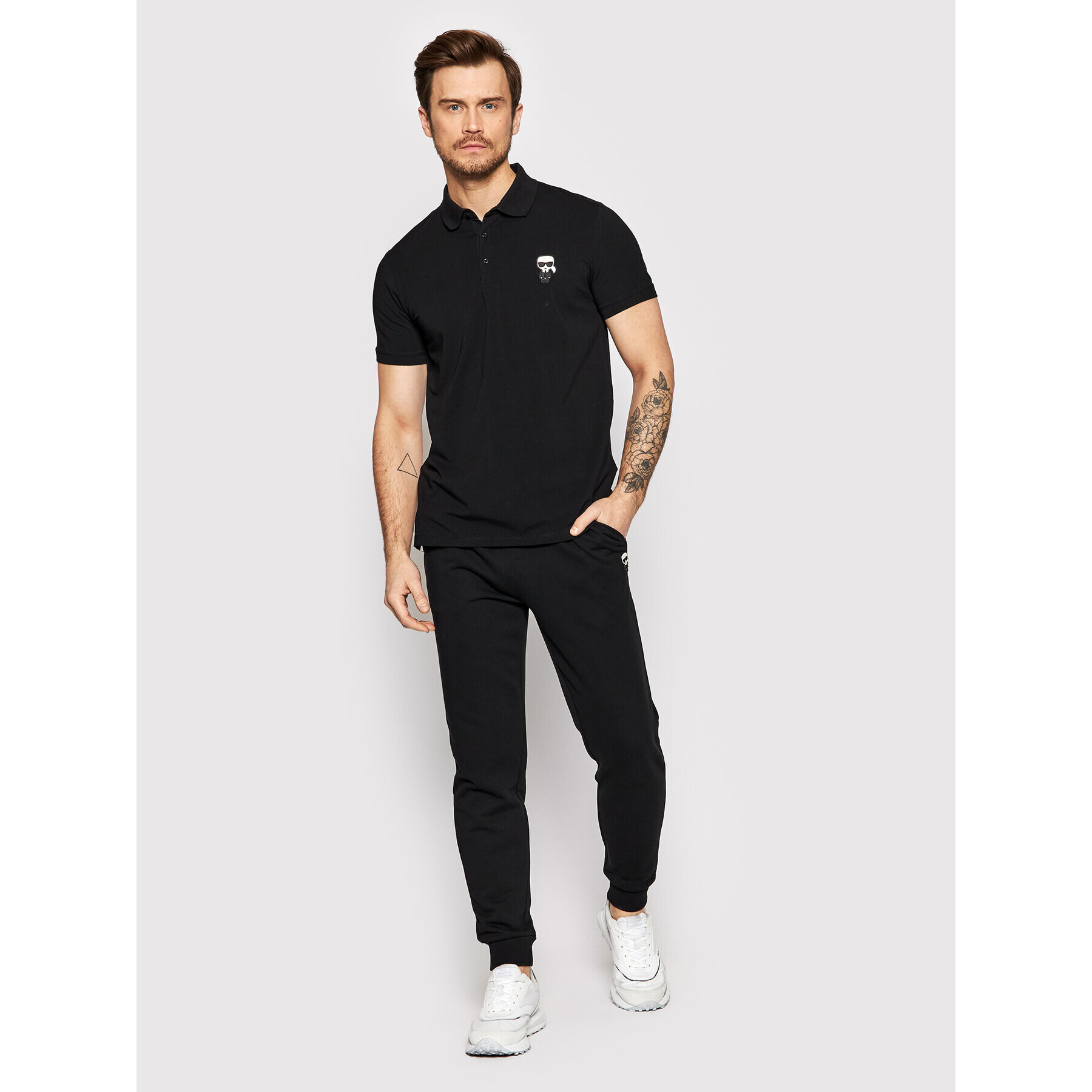 KARL LAGERFELD Tricou polo 745022 500221 Negru Regular Fit - Pled.ro