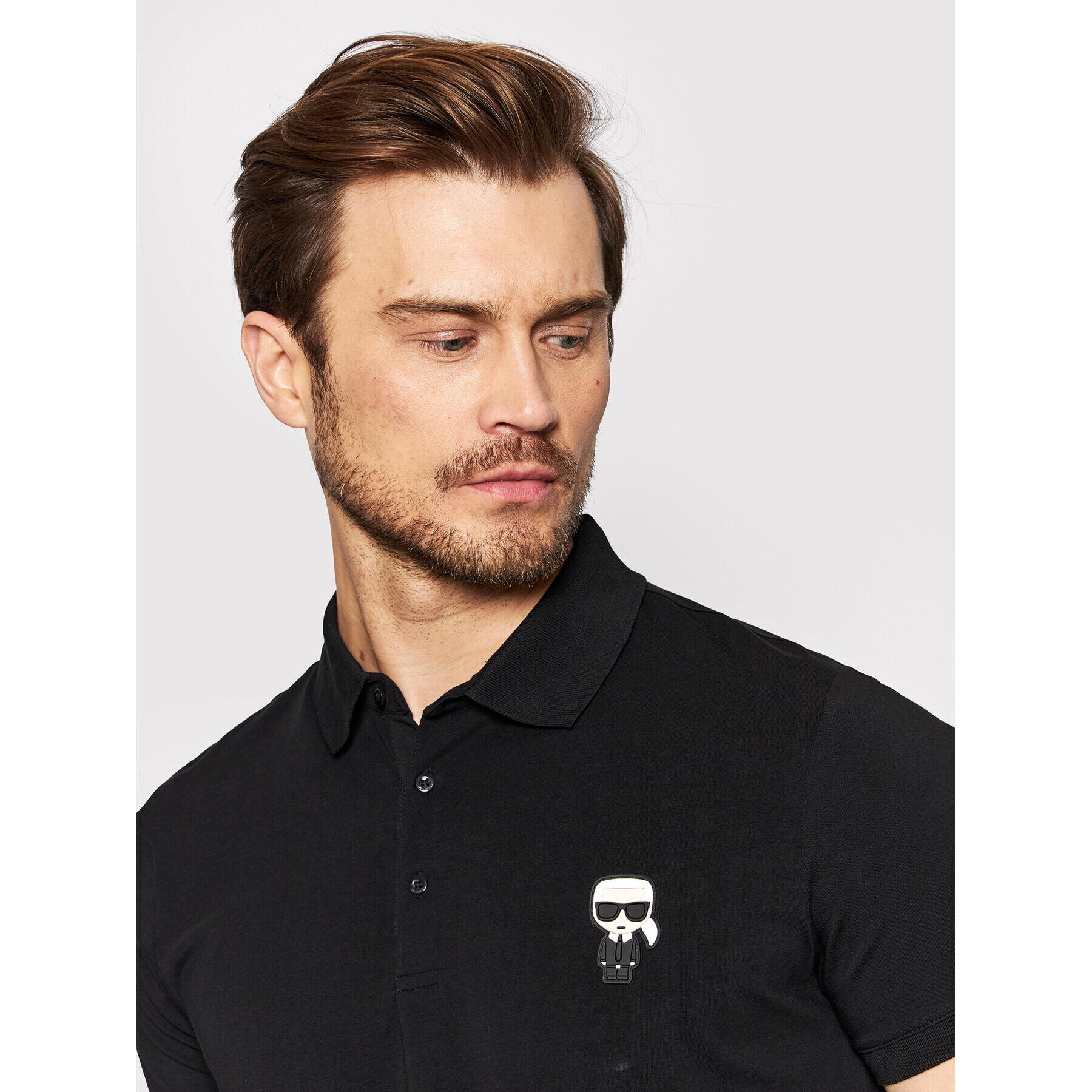 KARL LAGERFELD Tricou polo 745022 500221 Negru Regular Fit - Pled.ro