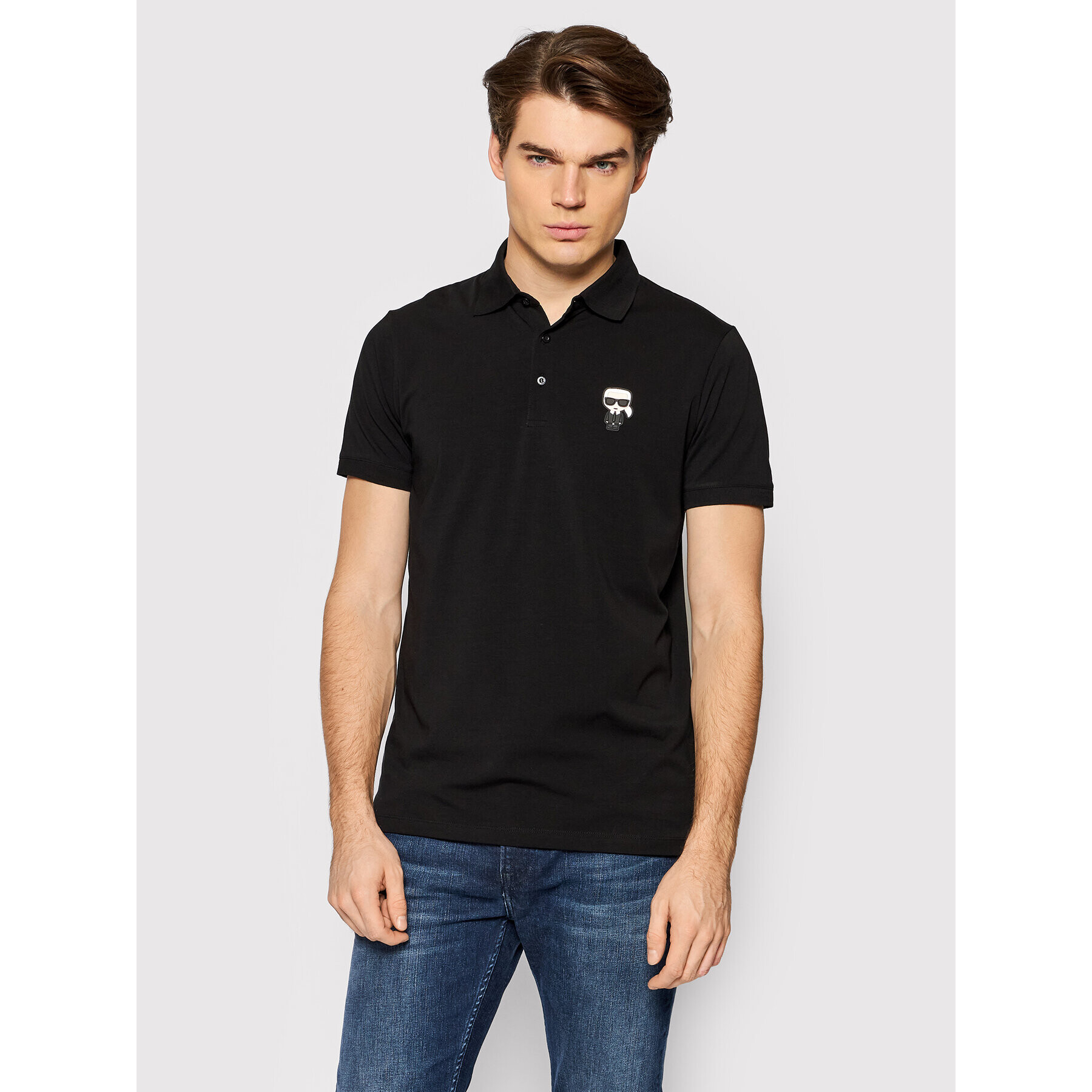 KARL LAGERFELD Tricou polo 745022 512221 Negru Regular Fit - Pled.ro