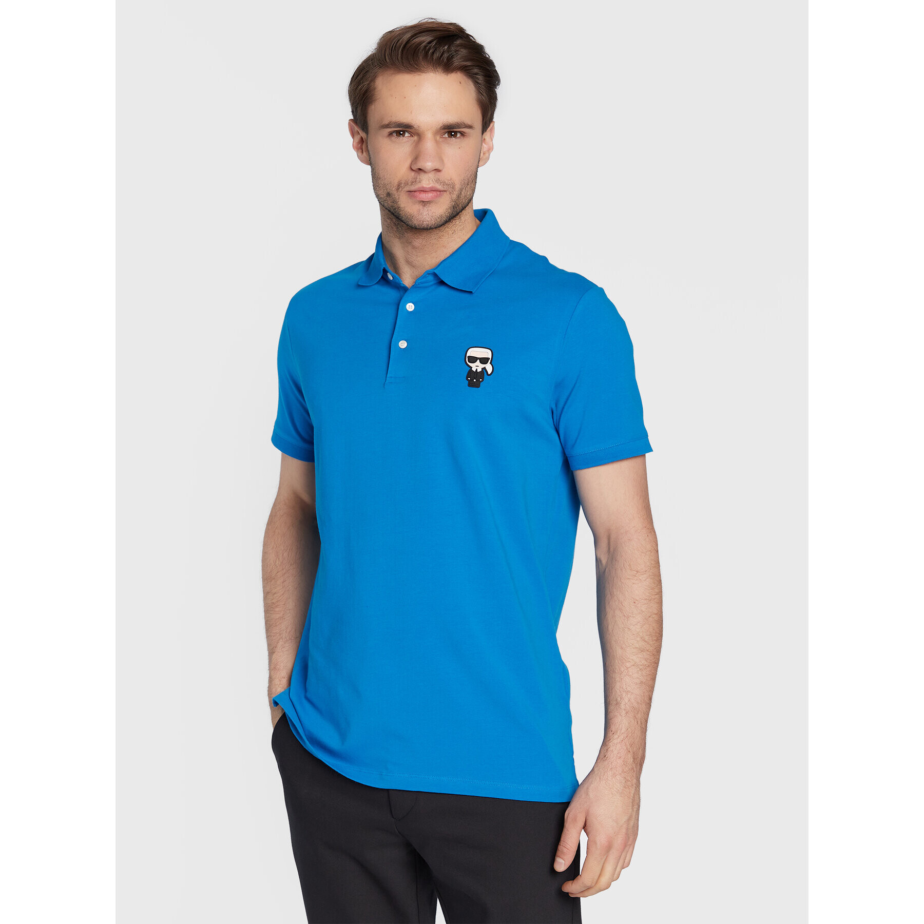 KARL LAGERFELD Tricou polo 745022 524221 Albastru Regular Fit - Pled.ro