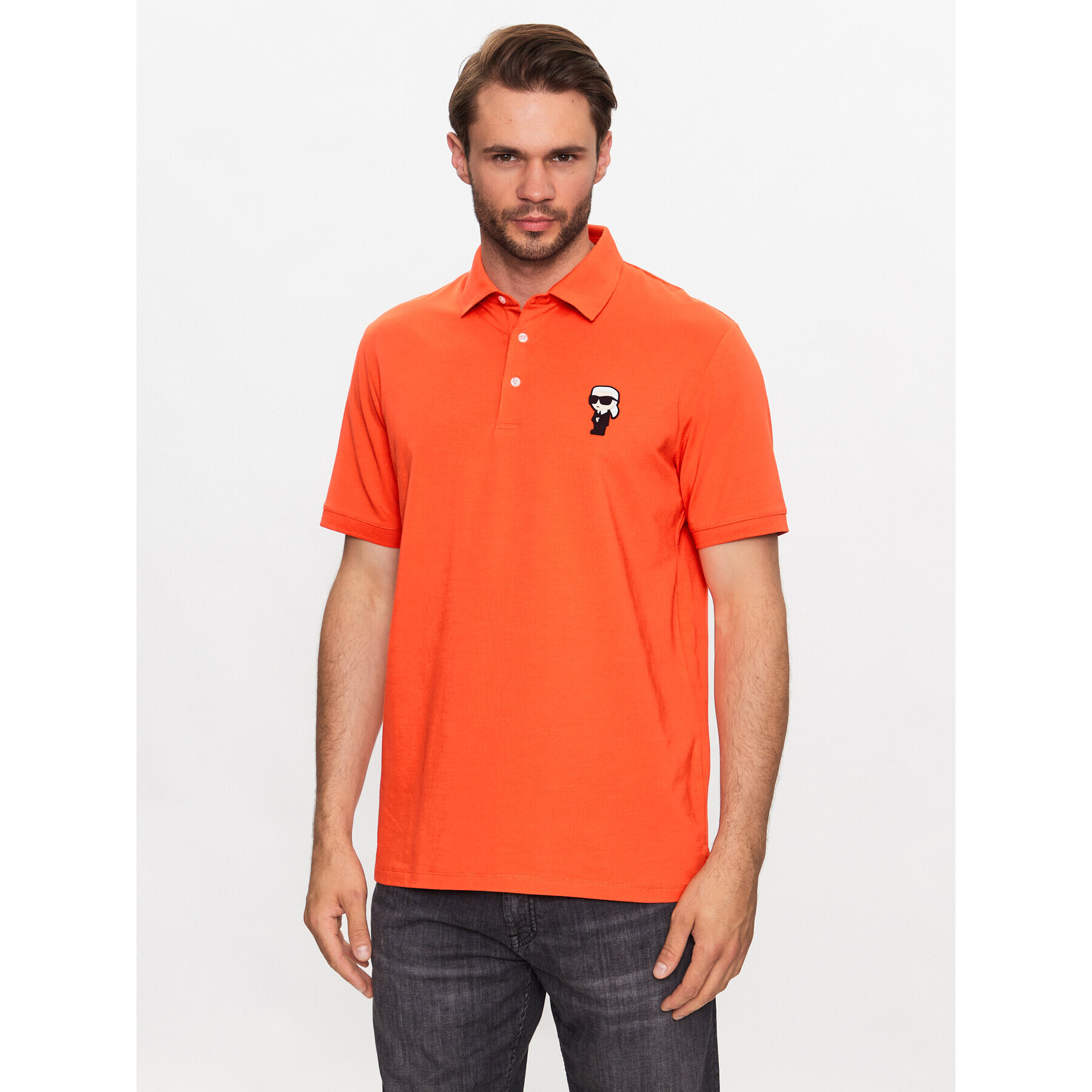 KARL LAGERFELD Tricou polo 745022 532221 Portocaliu Regular Fit - Pled.ro