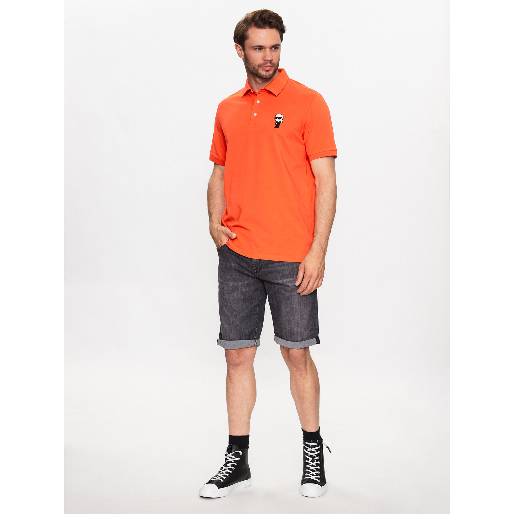 KARL LAGERFELD Tricou polo 745022 532221 Portocaliu Regular Fit - Pled.ro