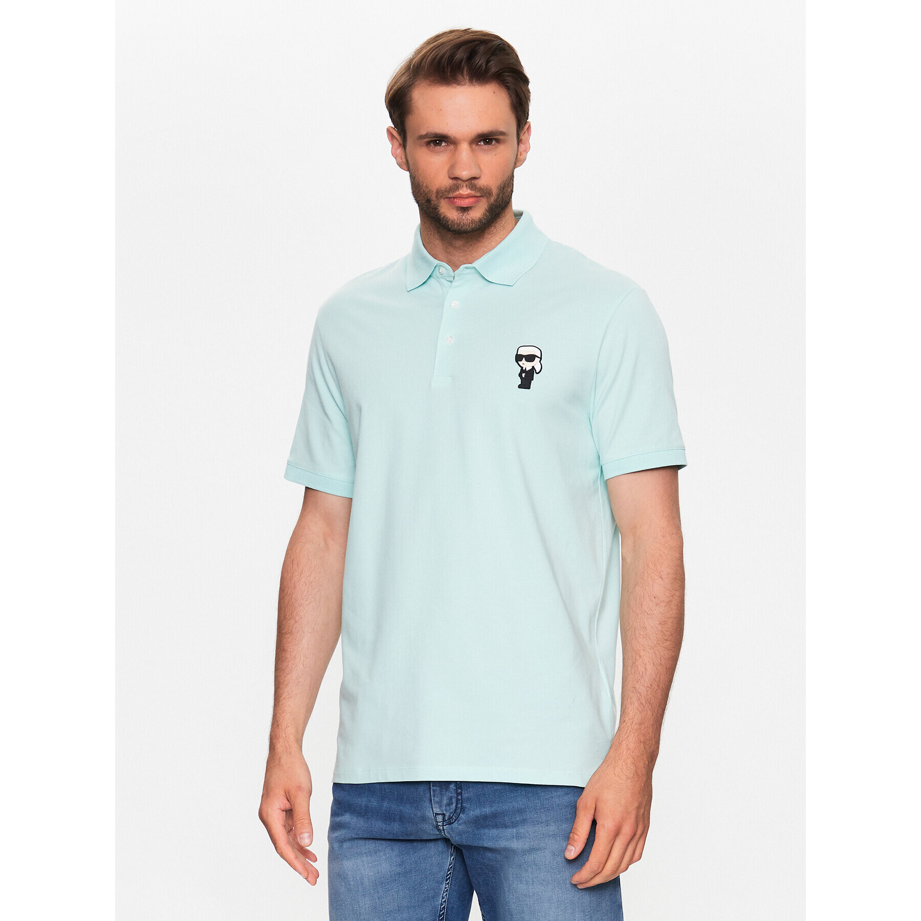 KARL LAGERFELD Tricou polo 745022 532221 Verde Regular Fit - Pled.ro