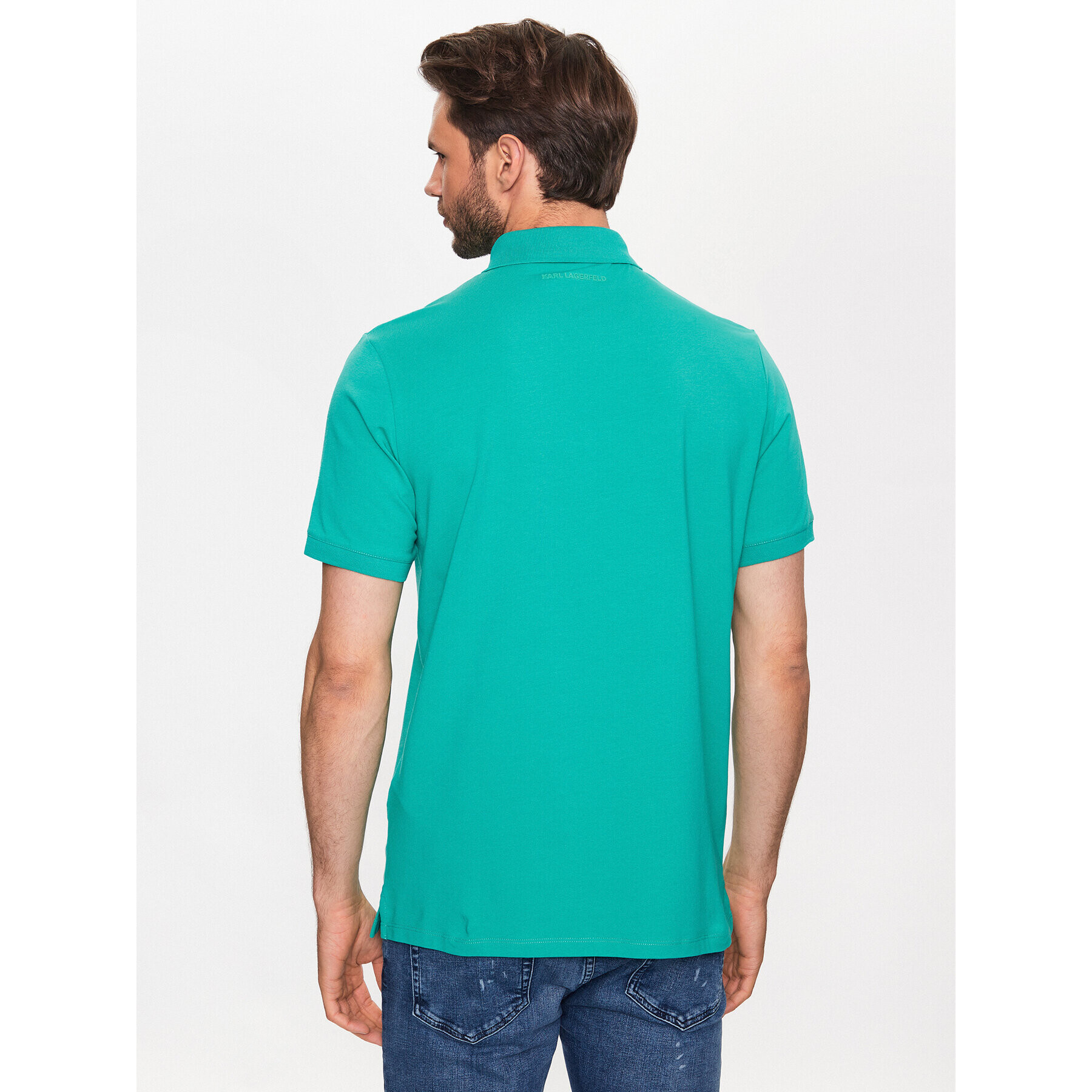 KARL LAGERFELD Tricou polo 745022 532221 Verde Regular Fit - Pled.ro