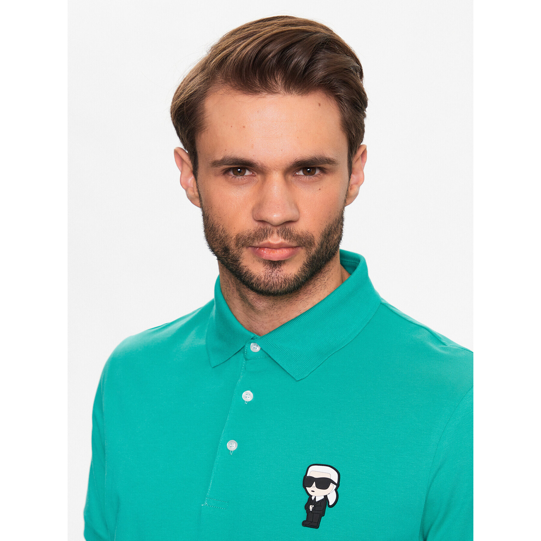 KARL LAGERFELD Tricou polo 745022 532221 Verde Regular Fit - Pled.ro