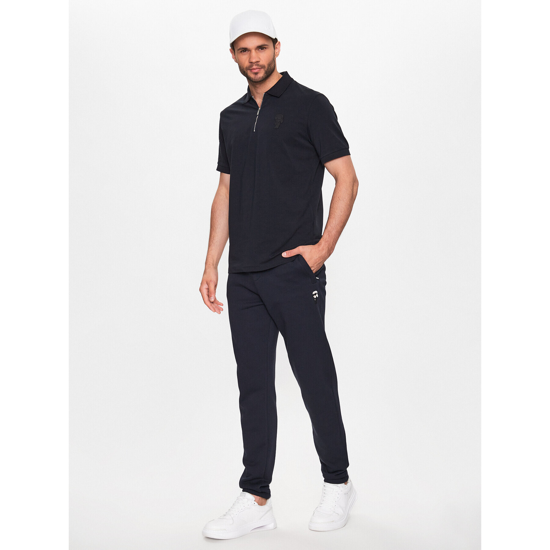 KARL LAGERFELD Tricou polo 745023 532221 Bleumarin Regular Fit - Pled.ro