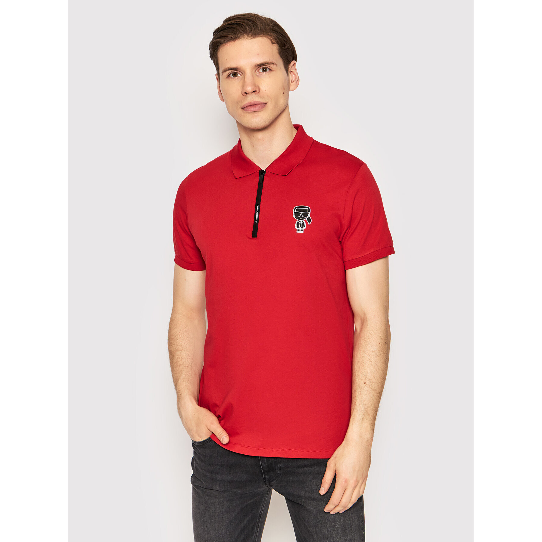 KARL LAGERFELD Tricou polo 745025 521224 Roșu Regular Fit - Pled.ro