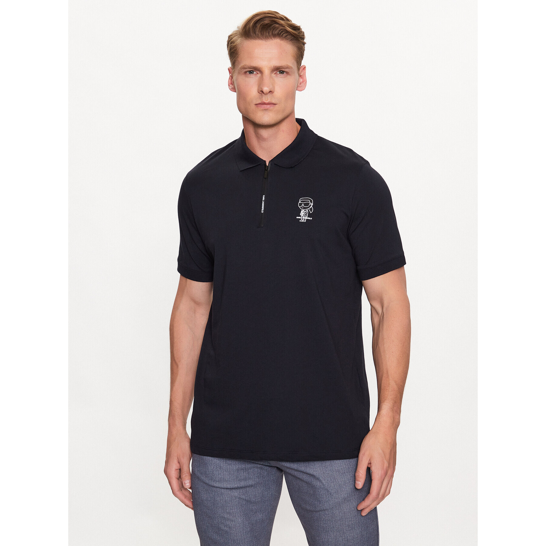 KARL LAGERFELD Tricou polo 745025 532224 Bleumarin Regular Fit - Pled.ro