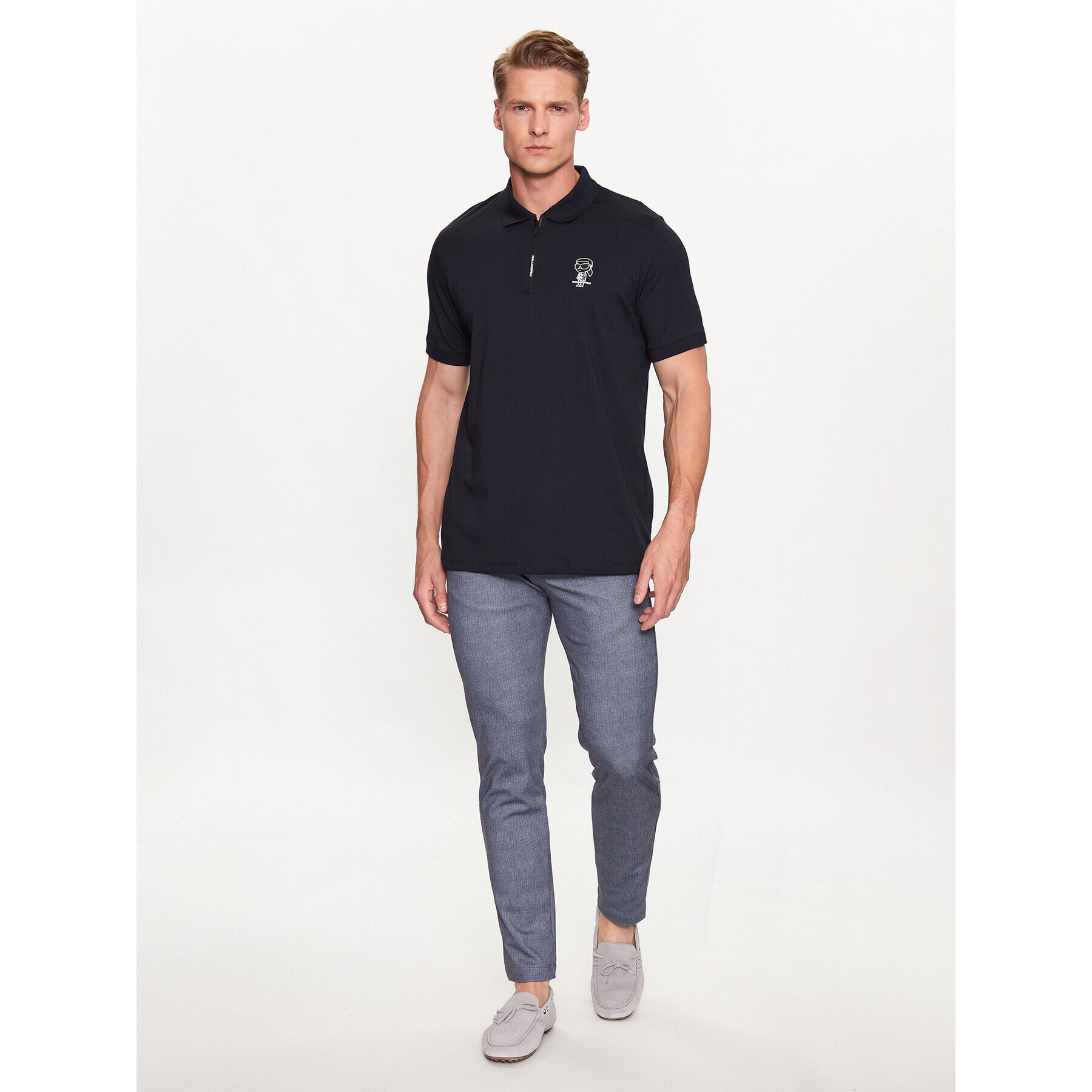 KARL LAGERFELD Tricou polo 745025 532224 Bleumarin Regular Fit - Pled.ro