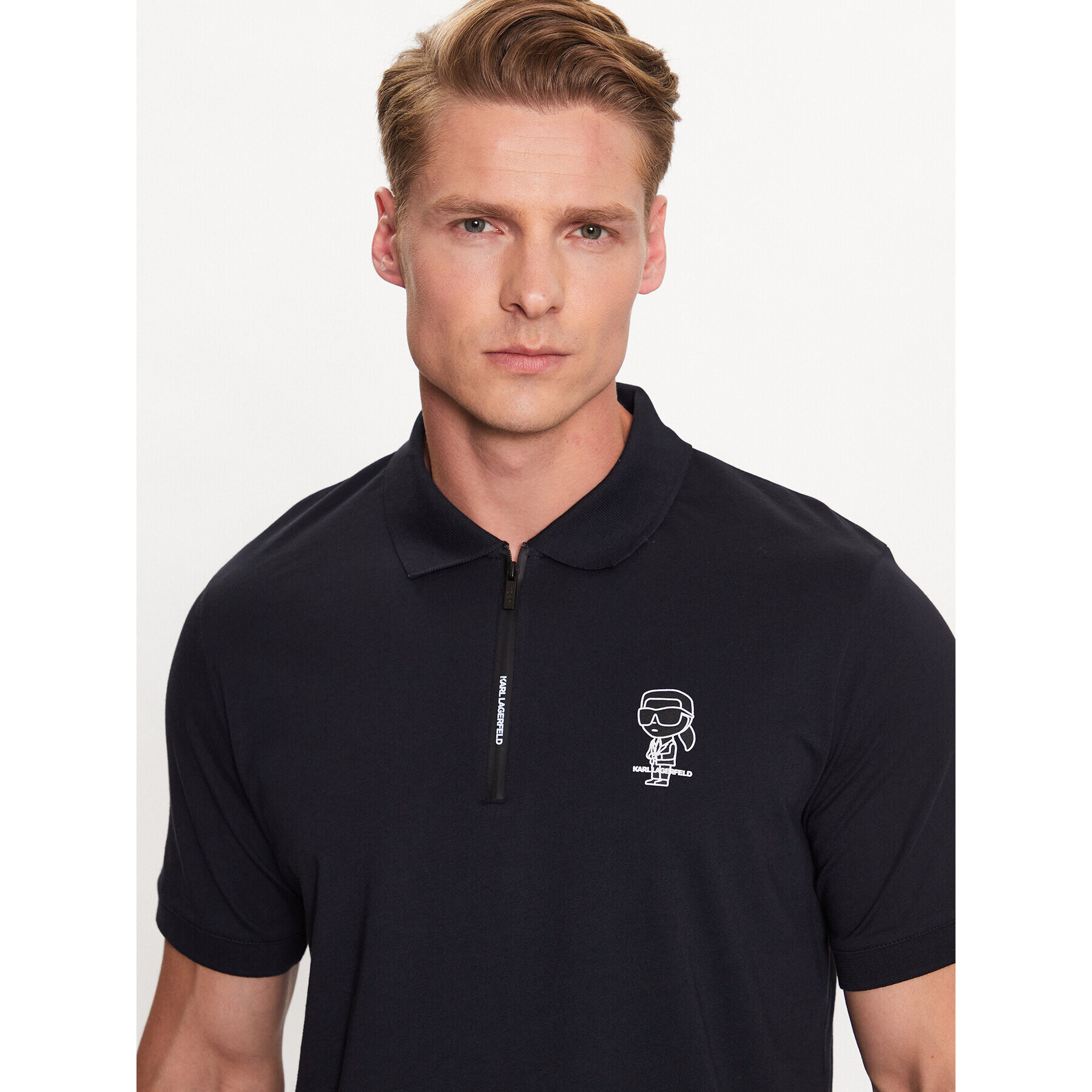 KARL LAGERFELD Tricou polo 745025 532224 Bleumarin Regular Fit - Pled.ro